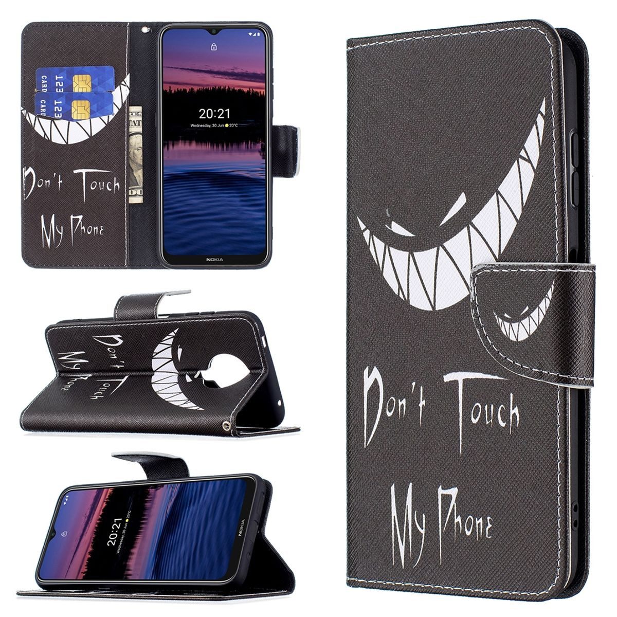König Design Handyhülle Nokia G10 / G20, Schutzhülle Schutztasche Case Cover Etuis Wallet Klapptasche Bookstyle
