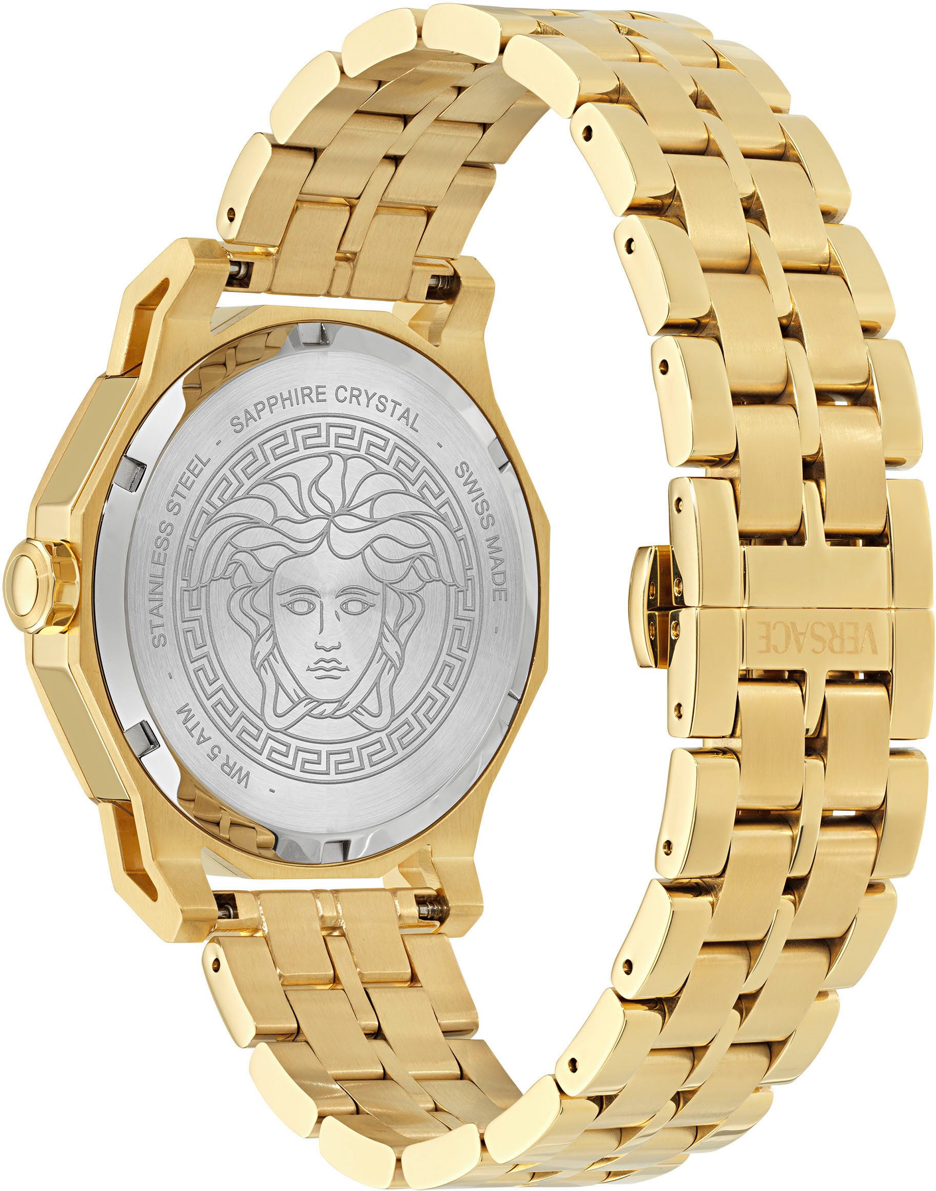 Versace Quarzuhr MEDUSA DECO GENT VE9I00424, Armbanduhr, Herrenuhr, Swiss Made, Saphirglas, Edelstahlarmband,analog