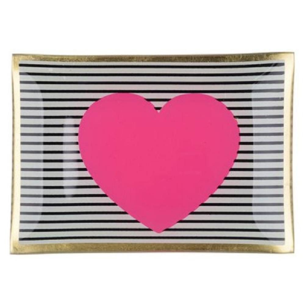 Giftcompany Schmuckkassette Glasteller Love Plates Herz Mehrfarbig (14,2cm)