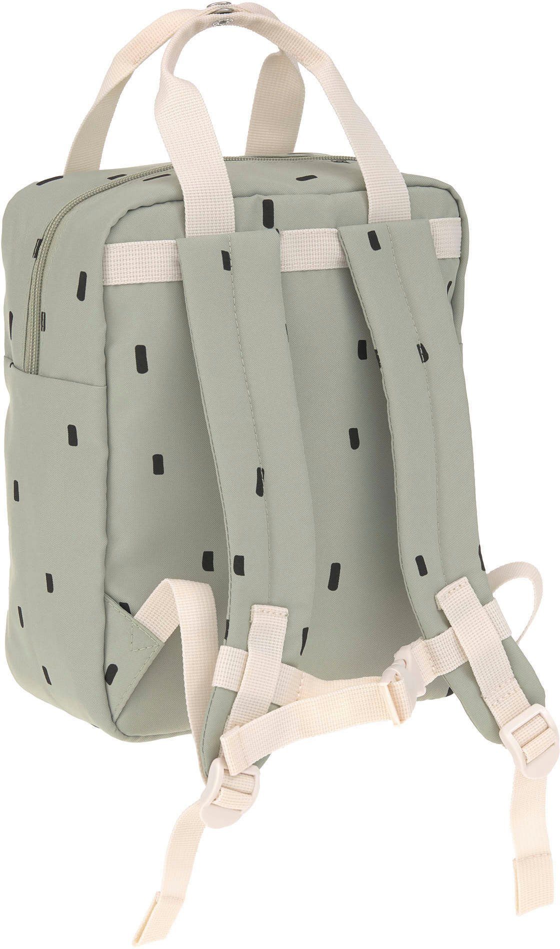 LÄSSIG Square Backpack, Mini Kinderrucksack Light Happy Prints, Olive