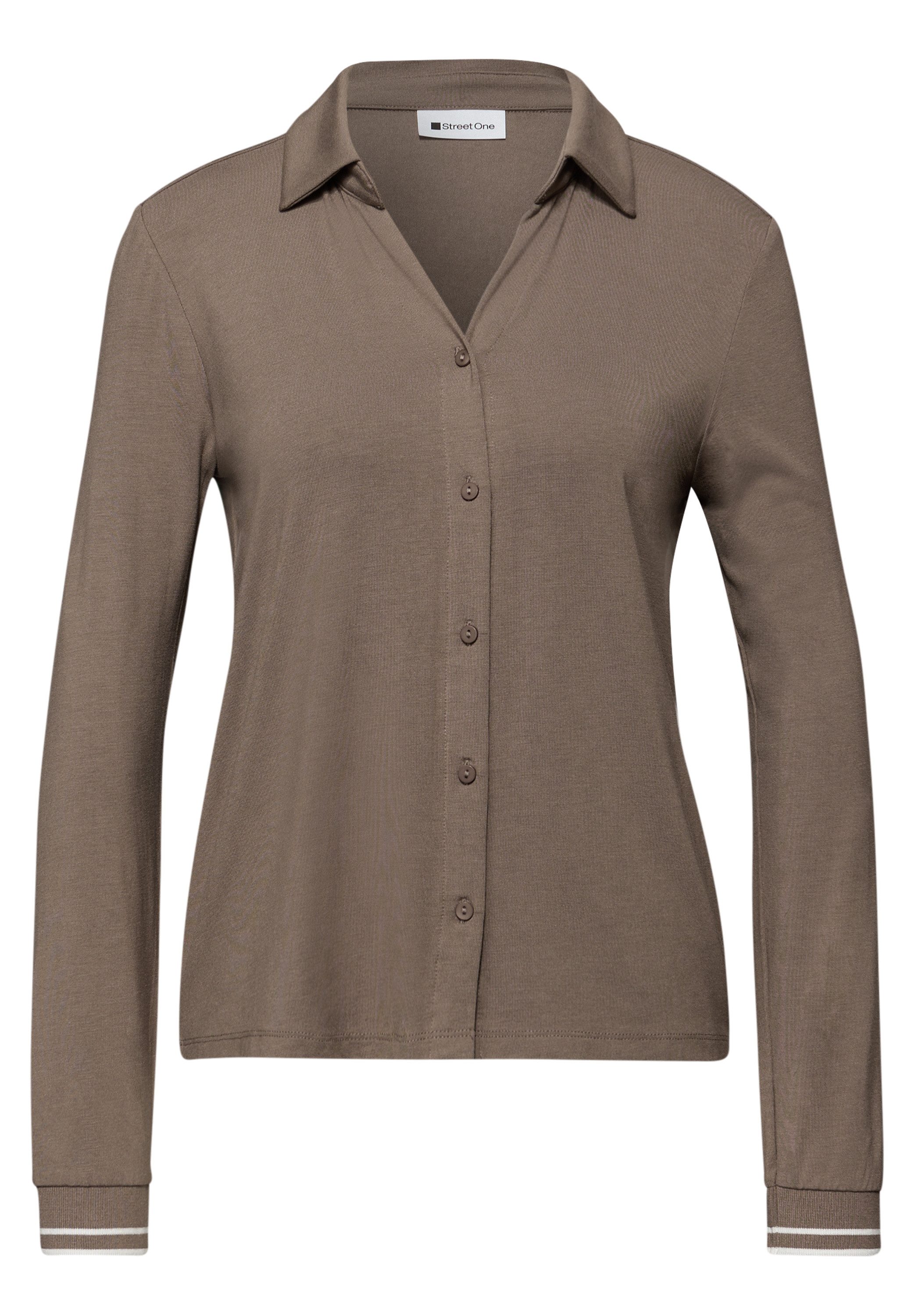 STREET ONE Langarmshirt mit College-Style Details