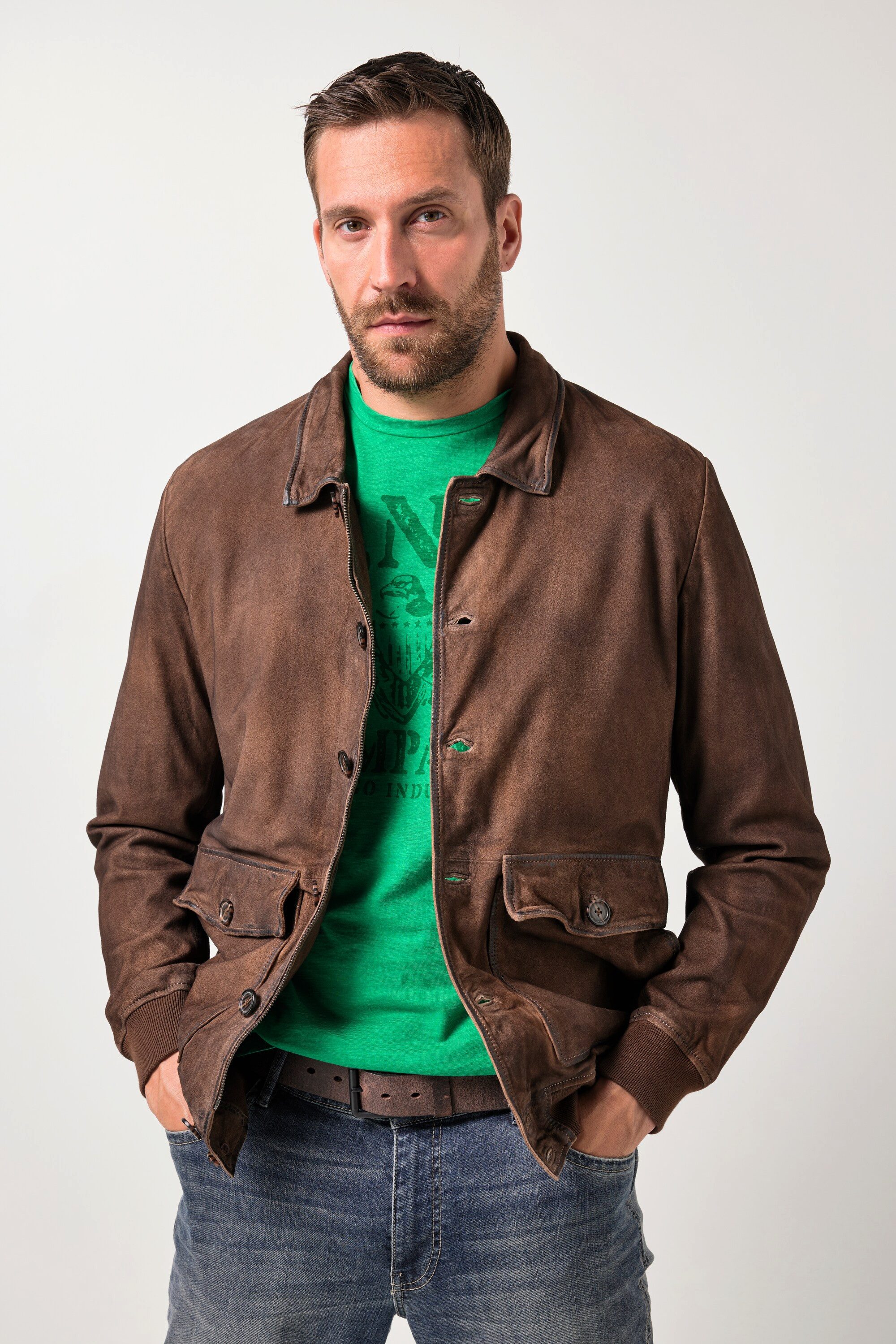 JP1880 Lederjacke Leder-Blouson Leder feinstes Ziegen-Veloursleder günstig online kaufen