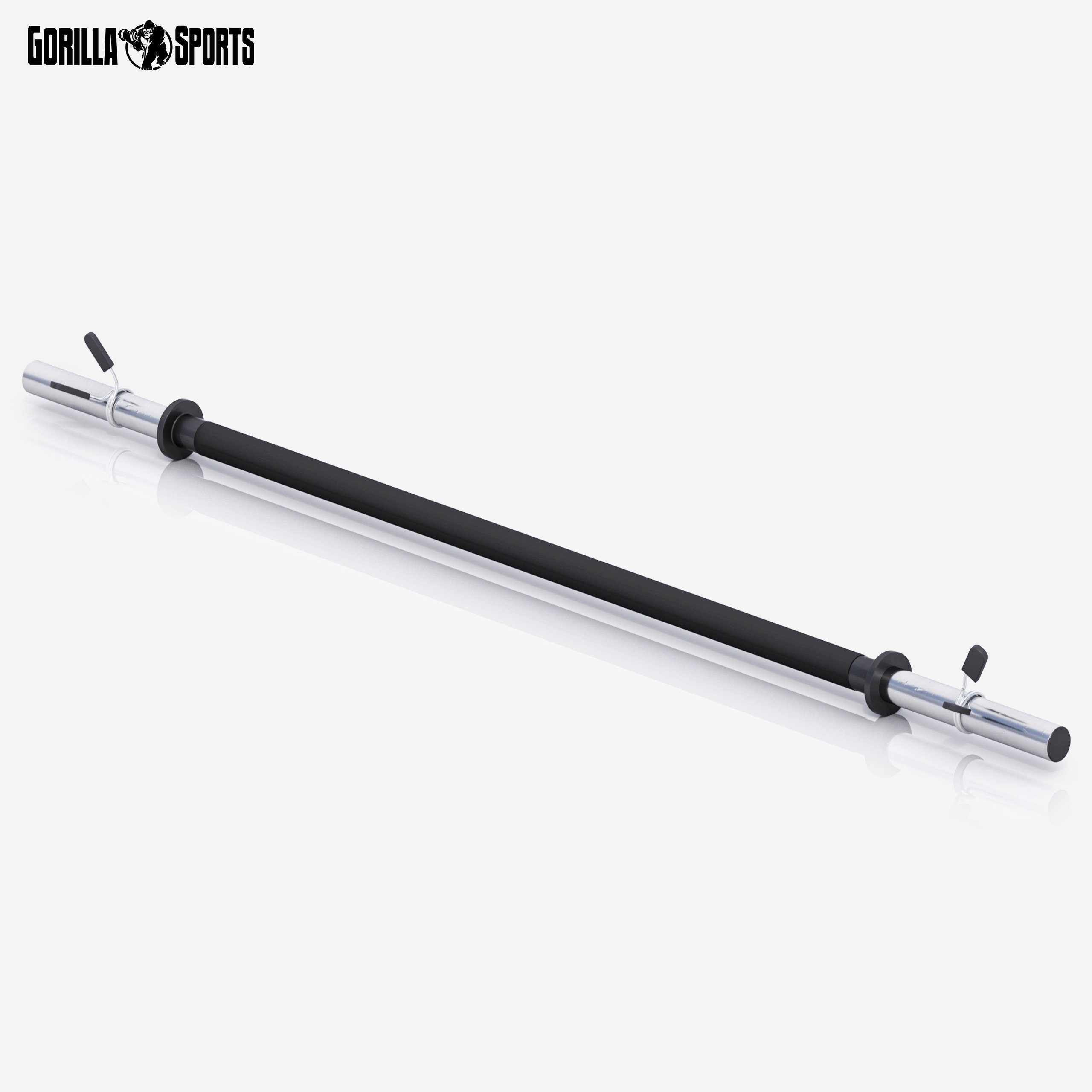 GORILLA SPORTS Langhantelstange Langhantel Aerobic Chrom in Schwarz mit 130 cm, 130 cm (3-tlg)