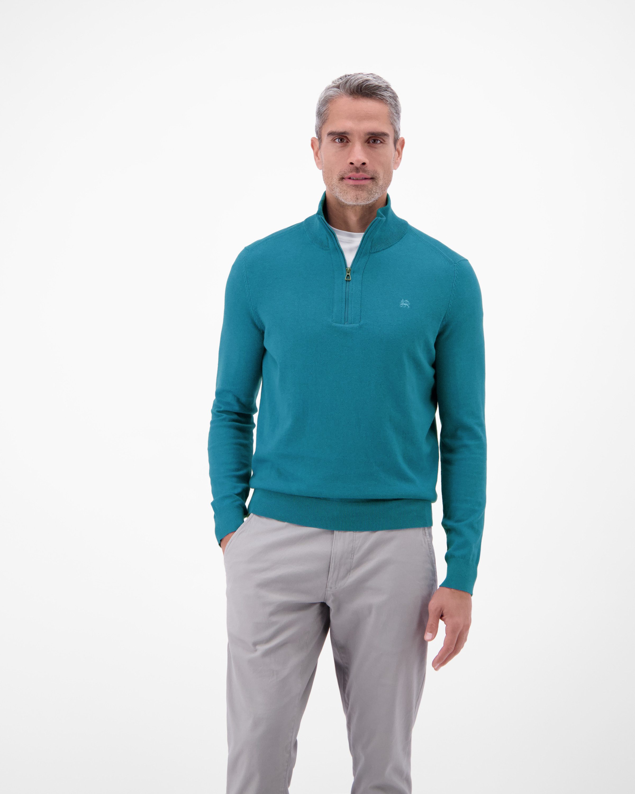 LERROS Troyer LERROS Flachstrickpullover mit Troyerkragen