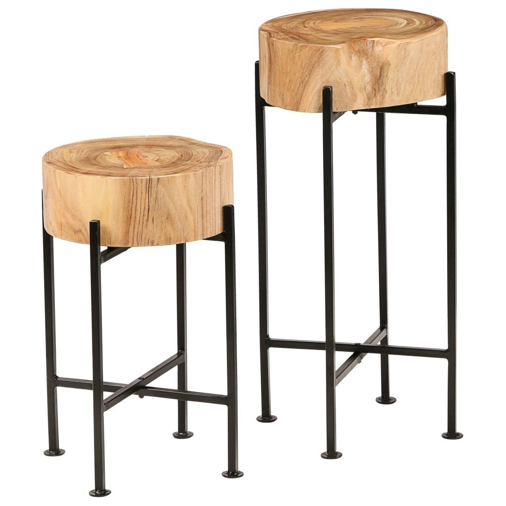 Beistelltisch Beistelltisch-Set 2 Stk. Akazienholz Massiv