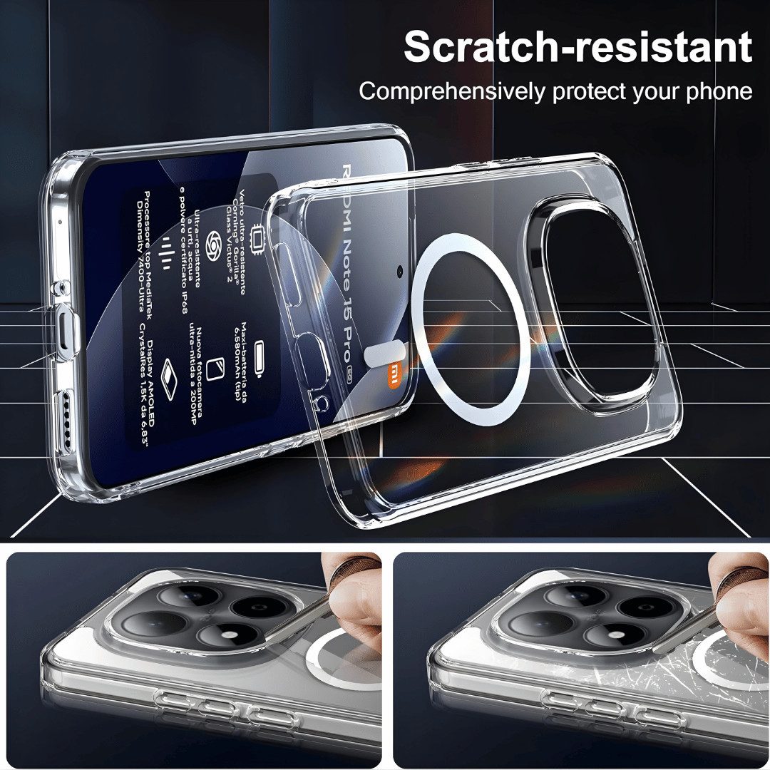 SmartUP Smartphone-Hülle für Xiaomi Redmi Note 15 Pro 5G MagSafe Silikon Schutzhülle Slim Case 6,67 Zoll, MagSafe-Technologie – Bild 4 von 5