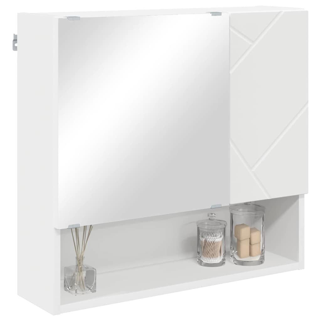 vidaXL Badezimmerspiegelschrank Spiegelschrank mit Regal Weiß günstig online kaufen