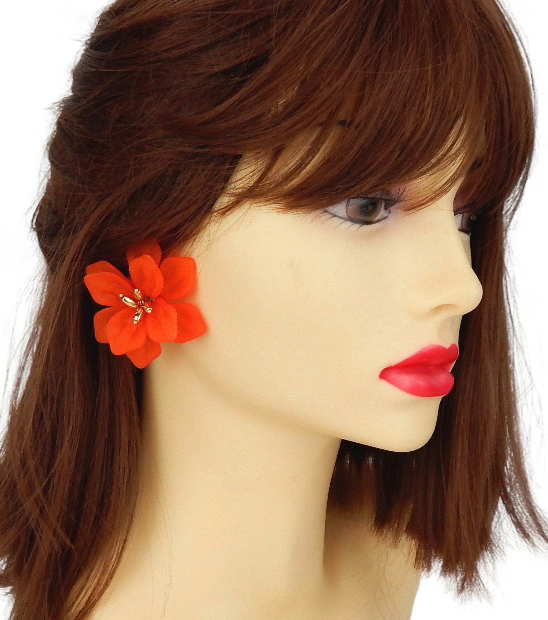 Ella Jonte Paar Ohrstecker, große Ohrringe Blumen weiss orange oder rosa go günstig online kaufen