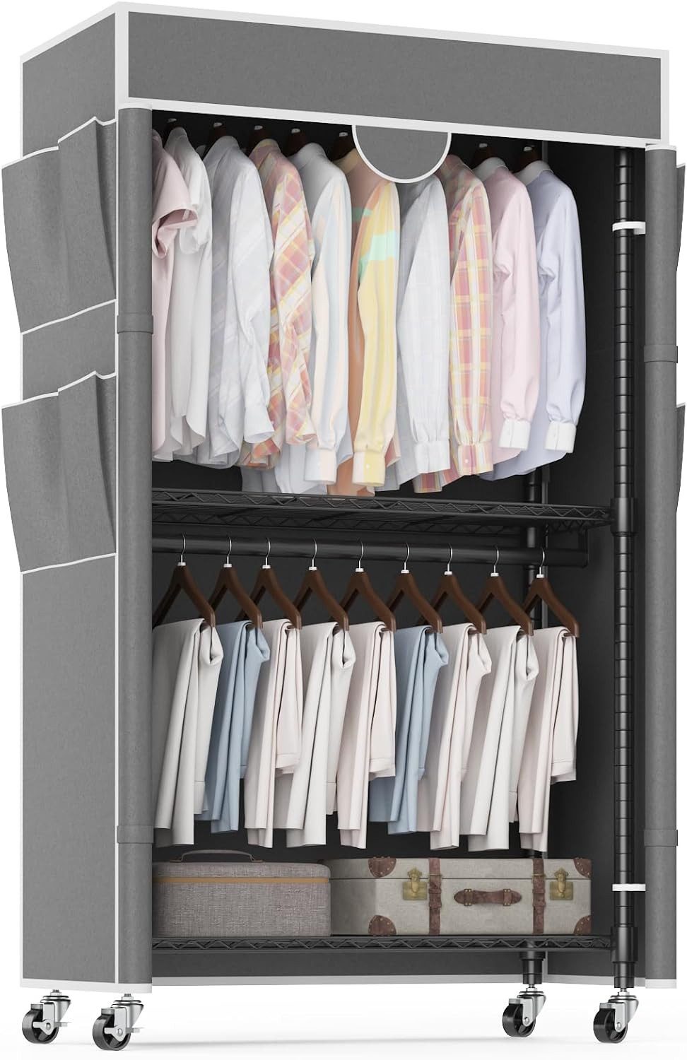 LUCKZON Kleiderschrank 90x45x204 cm mit Reißverschluss günstig online kaufen