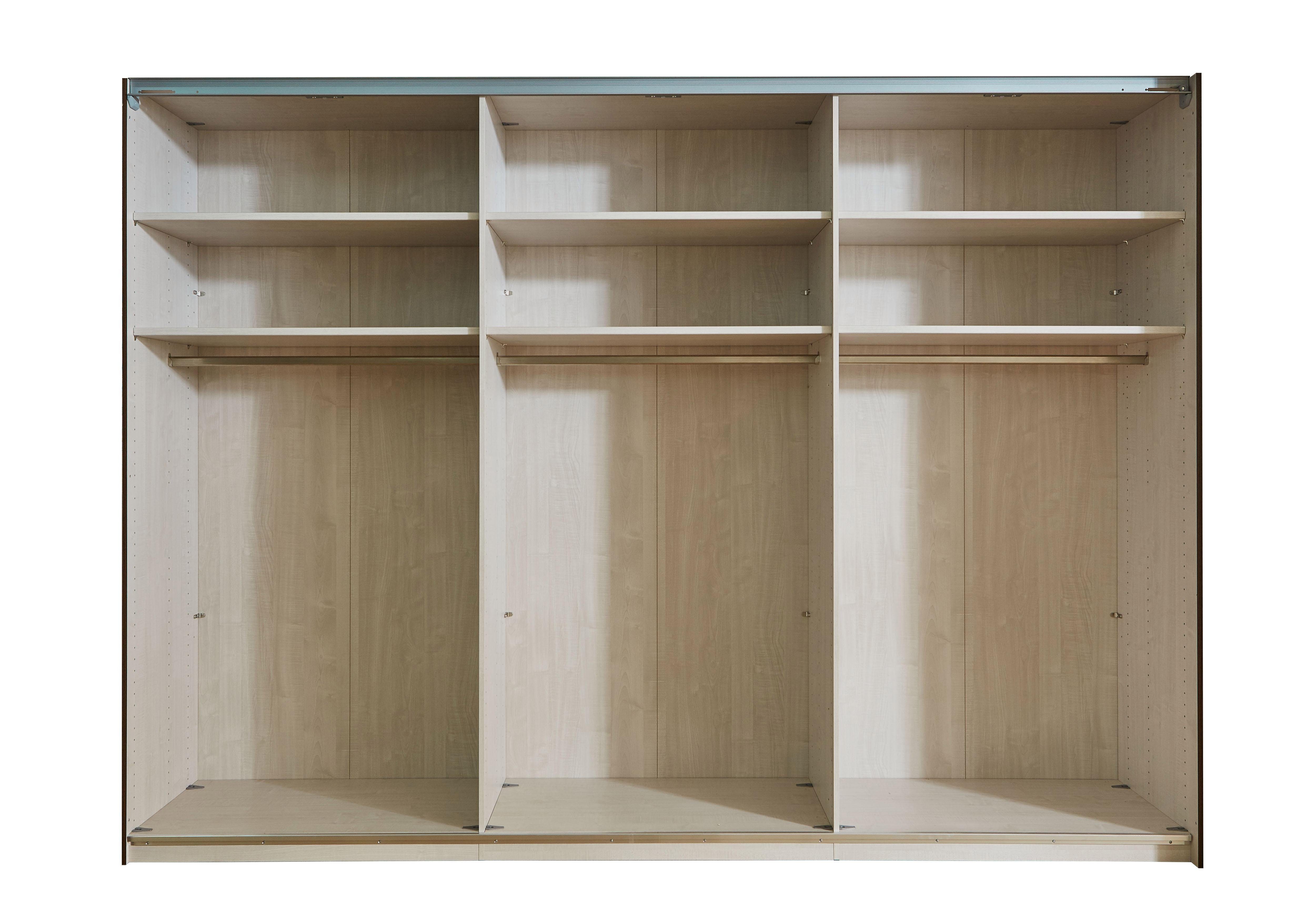 WIEMANN Schwebetürenschrank Orion, Kleiderschrank, Schrank, Wäscheschrank, mit Schiebetüren hochwertige Glasfront, variable Inneneinteilung, stilvolle Optik