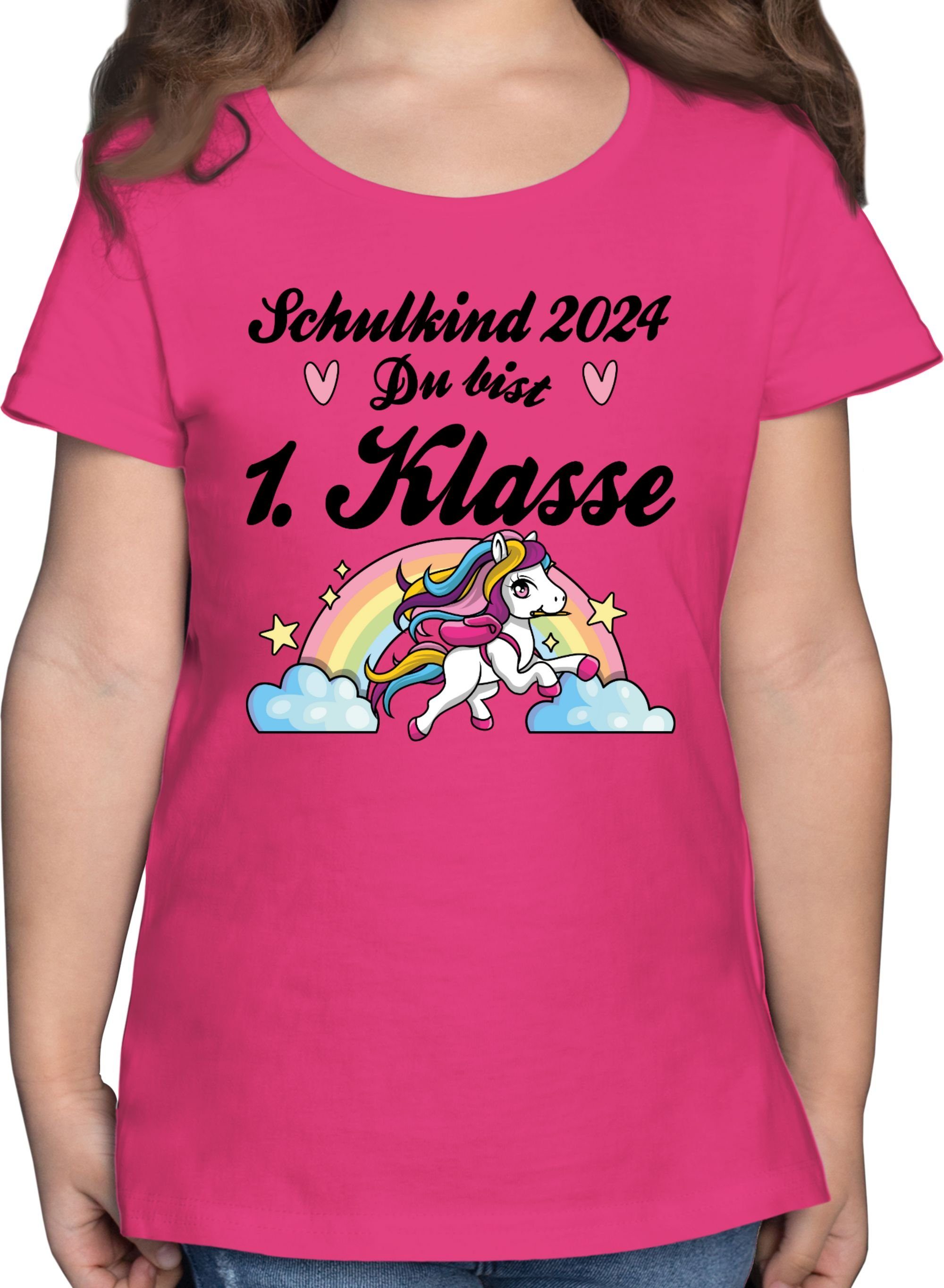 Shirtracer T-Shirt Schulkind 2024 - Du bist Erstklassig - Pferd Einschulung Mädchen