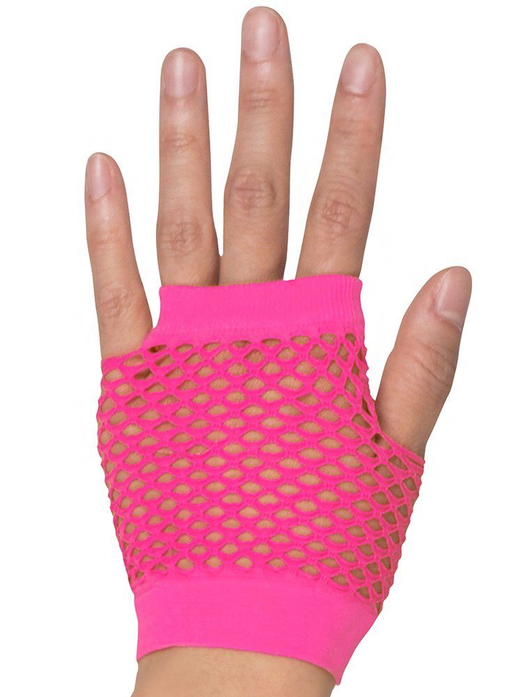 Boland Kostüm Netzhandschuhe 80er Jahre pink - Fasching Karneval, Fingerlos günstig online kaufen