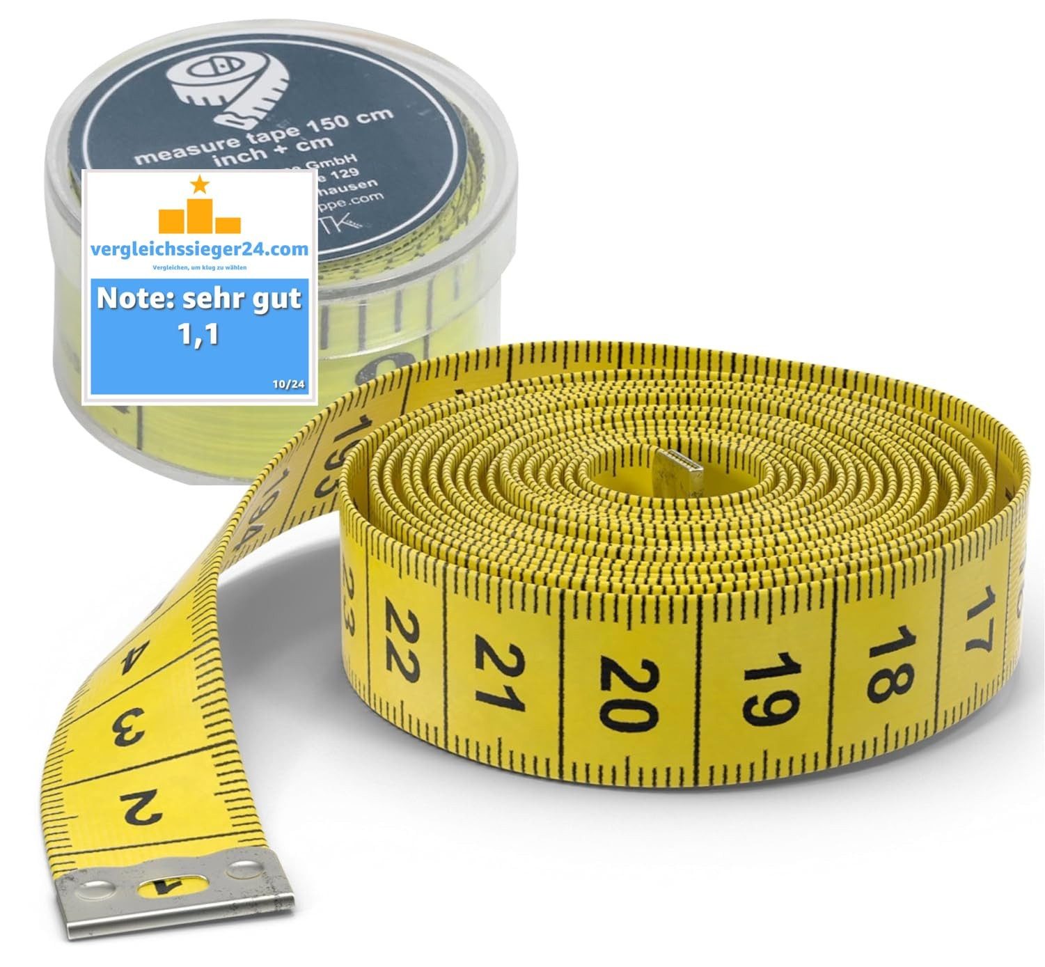 Everhomely® Maßband 5x Massband 2 in 1 - Maßband cm + INCH Schneidermaßband 150 cm, Doppelseitig - cm und inch