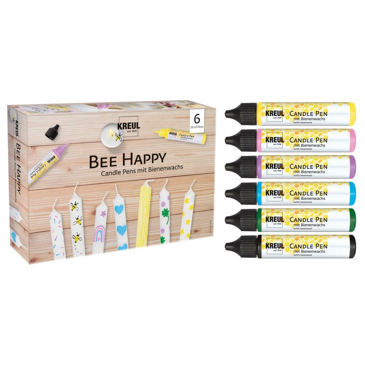 C. KREUL Malstift KREUL Candle Pen Bee Happy 6x29ml