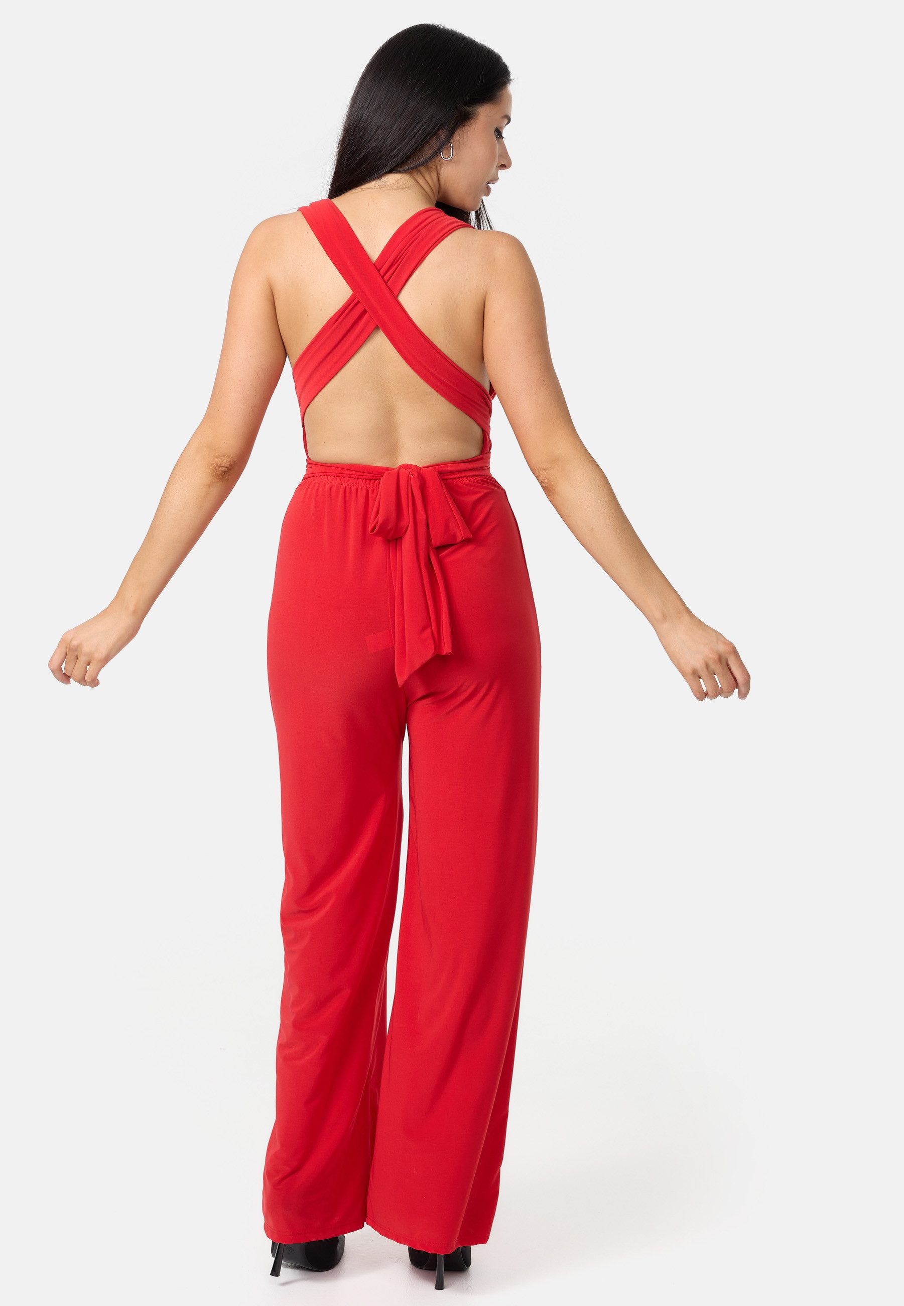 Worldclassca Jumpsuit Worldclassca Jumpsuit Backless Overall Gürtel Ärmellos UNI LEO Print Casual - Clubwear - Eleganter Jumpsuit