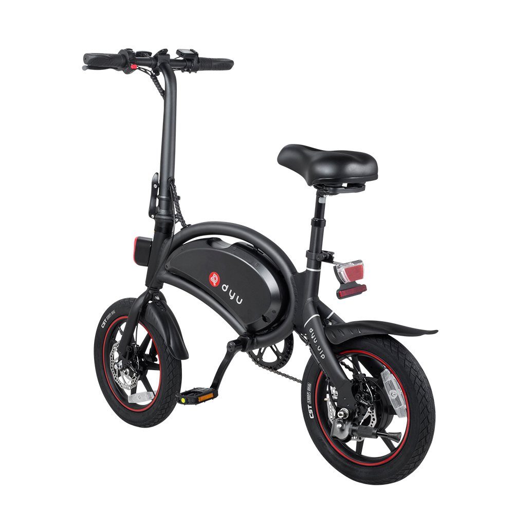 Fangqi E-Bike 14Zoll Elektromoped,Citybike,36V/250W/10Ah,25km/h,Aluminiumlegierung, hinten), Heckmotor, Doppelscheibenbremsen E-citybike, vorne E-mopeds, (set,E-fahrräder, und Handy-APP, Rücklichter, Sitzrohr-Stoßdämpfung Scheinwerfer, elektronische Hupe, Kettenschaltung