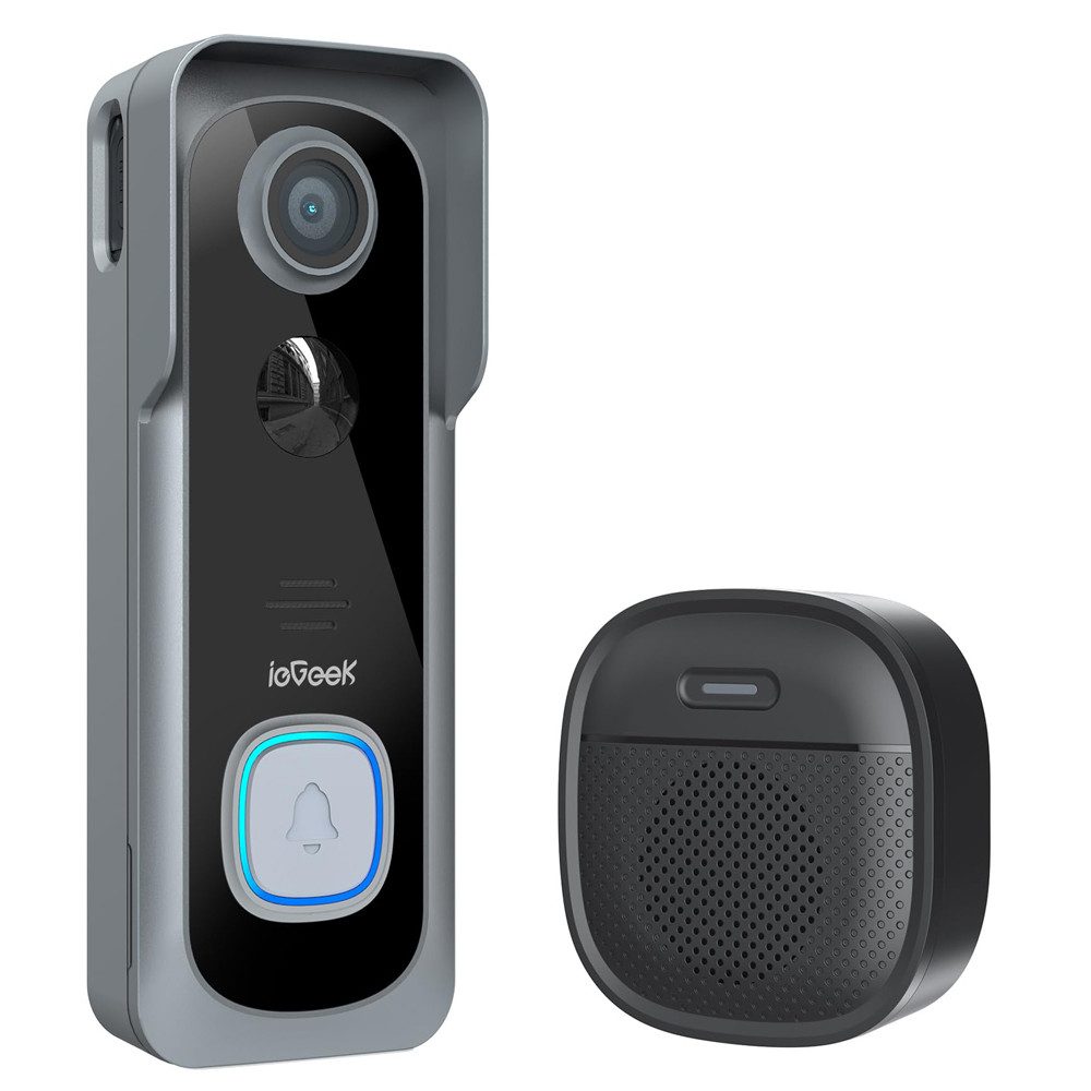 TWUFY Smart Home Türklingel 2K Kabellose Video Türklingel mit Kamera & Akku, 166° Blickwinkel (Außenbereich, Aussen, Drinnen, OTA-Upgrades, 4800mAh Akku, Kabellose Installation, 2,4-GHz-WiFi, Zwei-Wege-Audio, 3MP Auflösung, Nachtsicht, KI-Bewegungserkennu