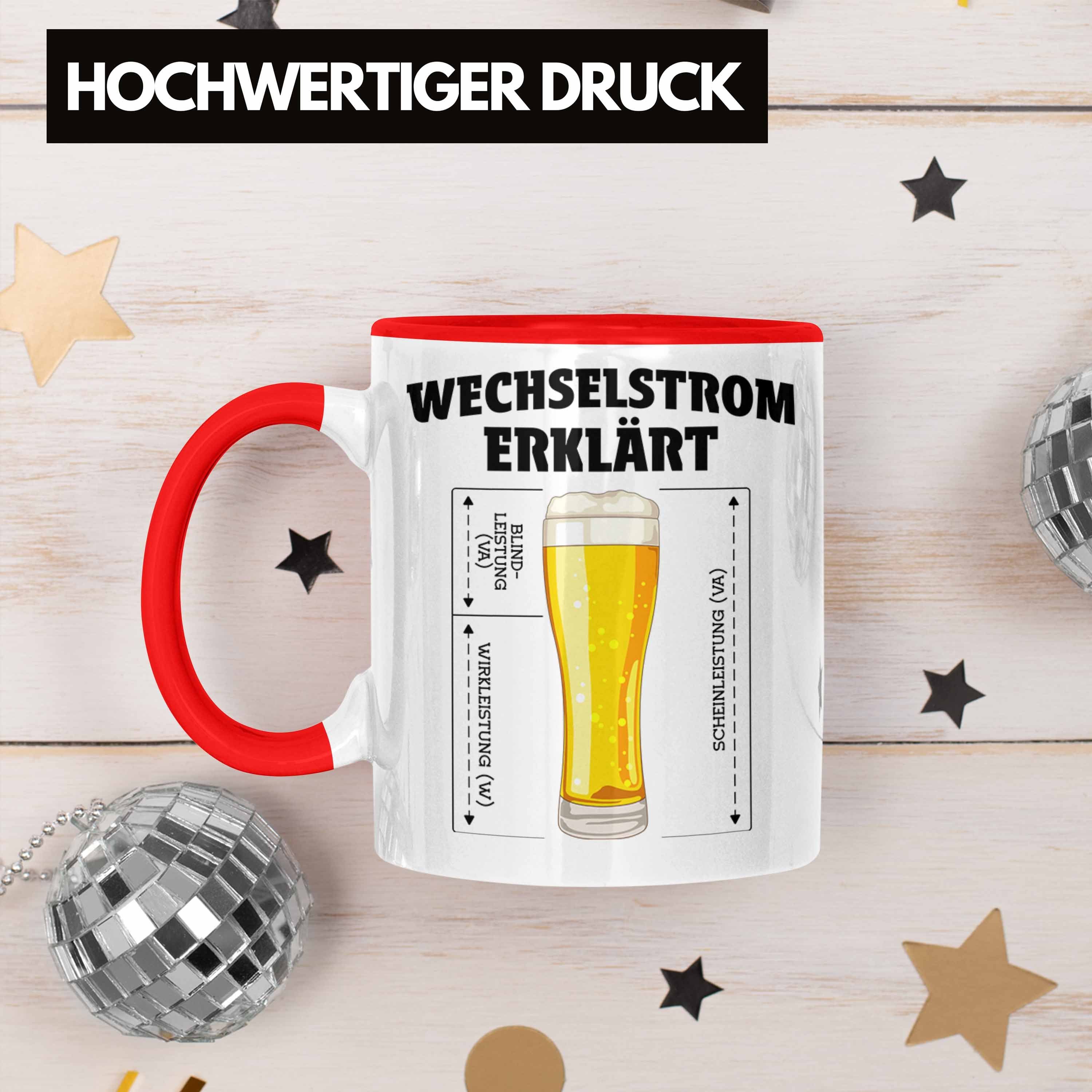 Geschenke Trendation Trendation Geschenkidee Geschenk Elektroniker Sprüche Rot Männer Tasse für Elektriker - Elektriker Tasse