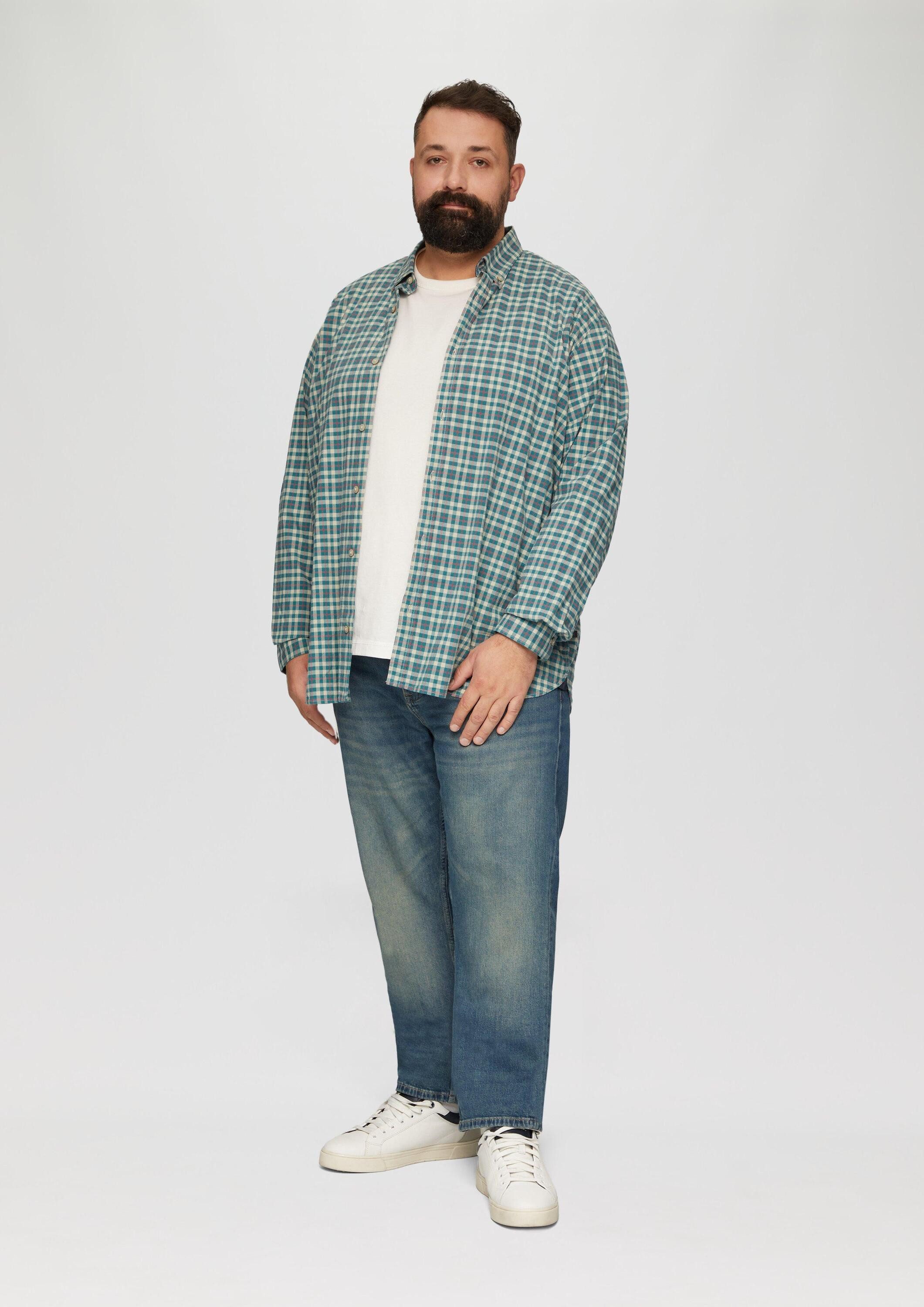 s.Oliver Langarmhemd Hemd Hemd mit Button-Down-Kragen aus Baumwollstretch