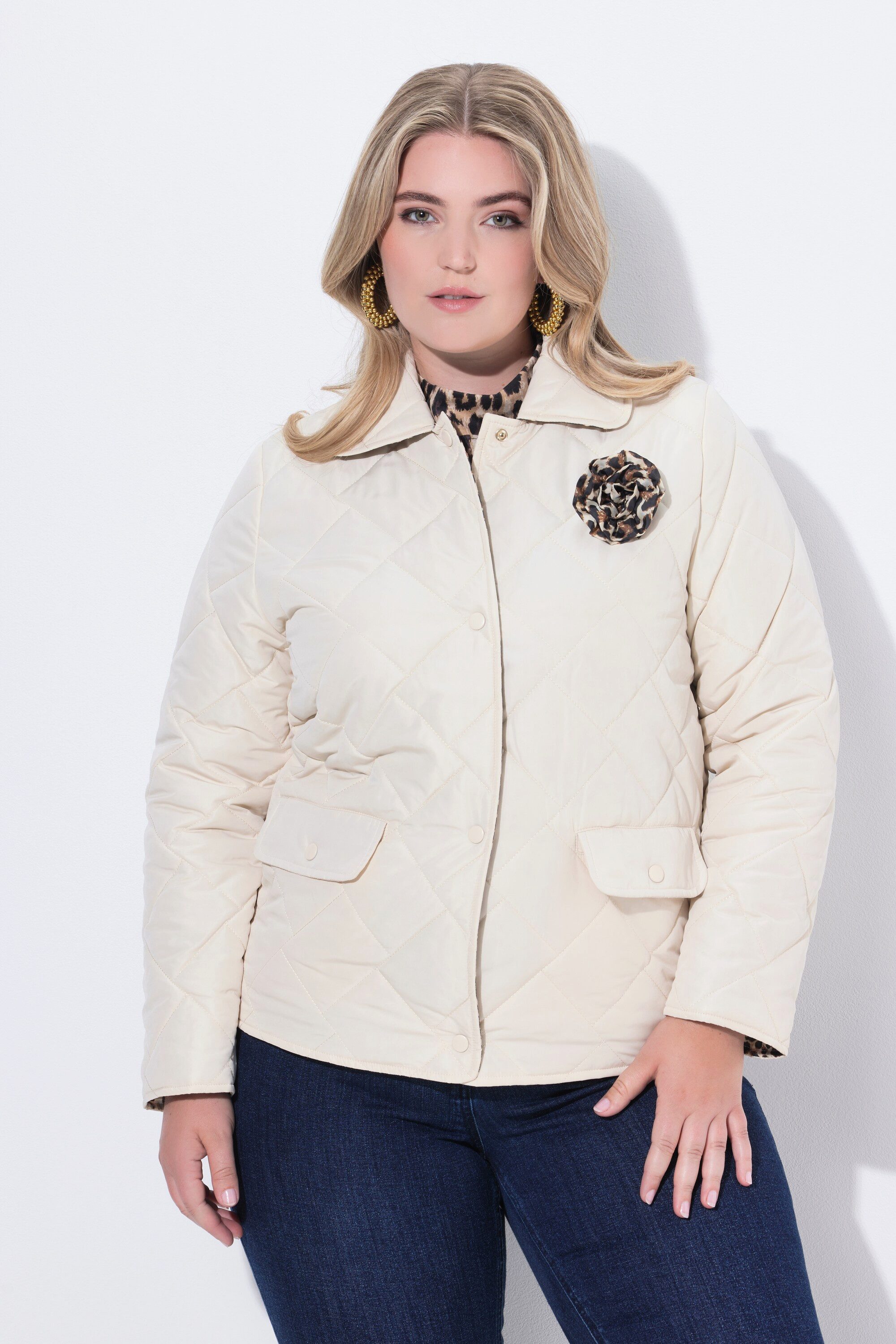 MIAMODA Steppjacke Wende-Steppjacke Classic Fit Druckknöpfe Langarm