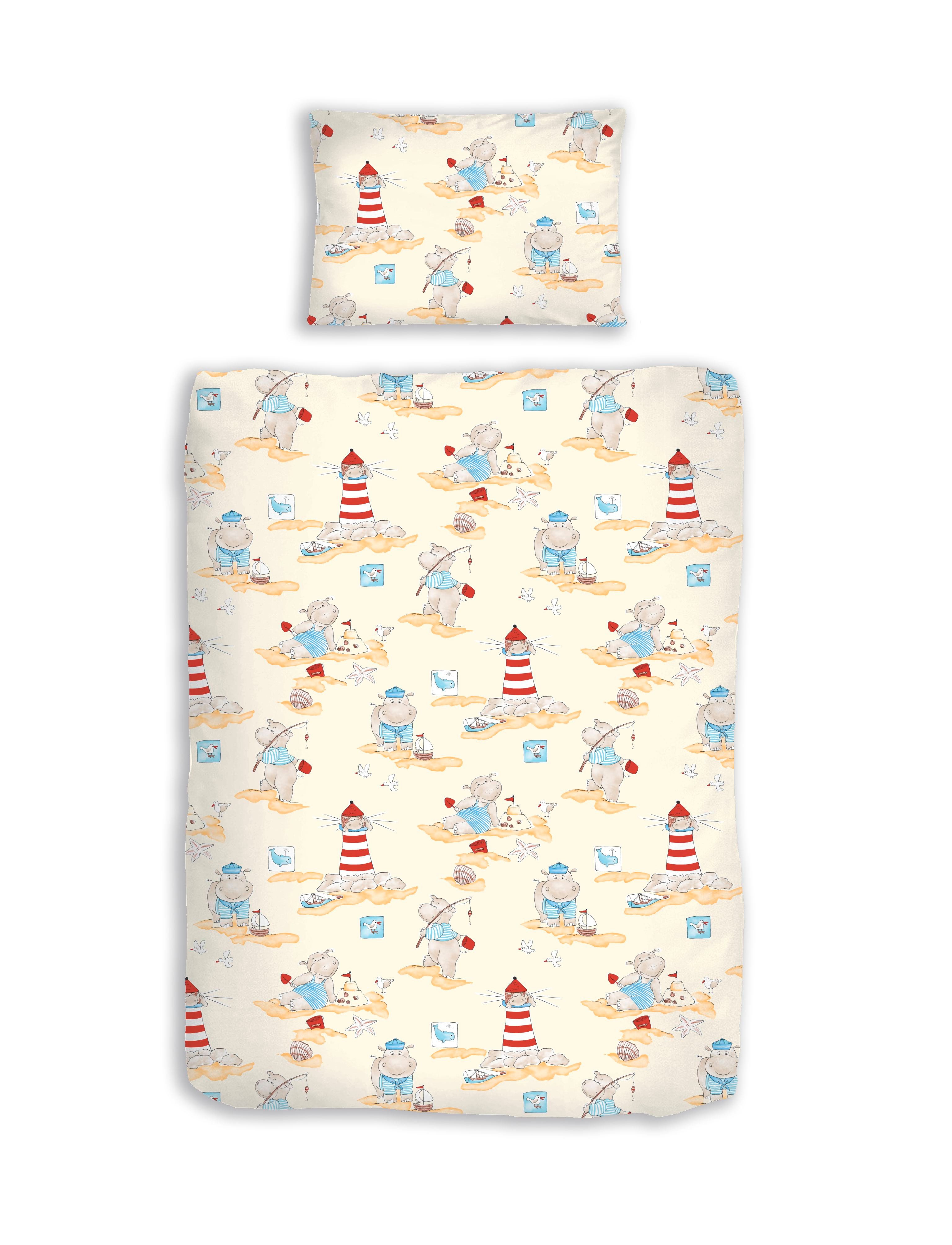 DOBNIG Babybettwäsche Renforcé Kinderbettwäsche 2tlg. 100x135 cm Leuchtturm günstig online kaufen