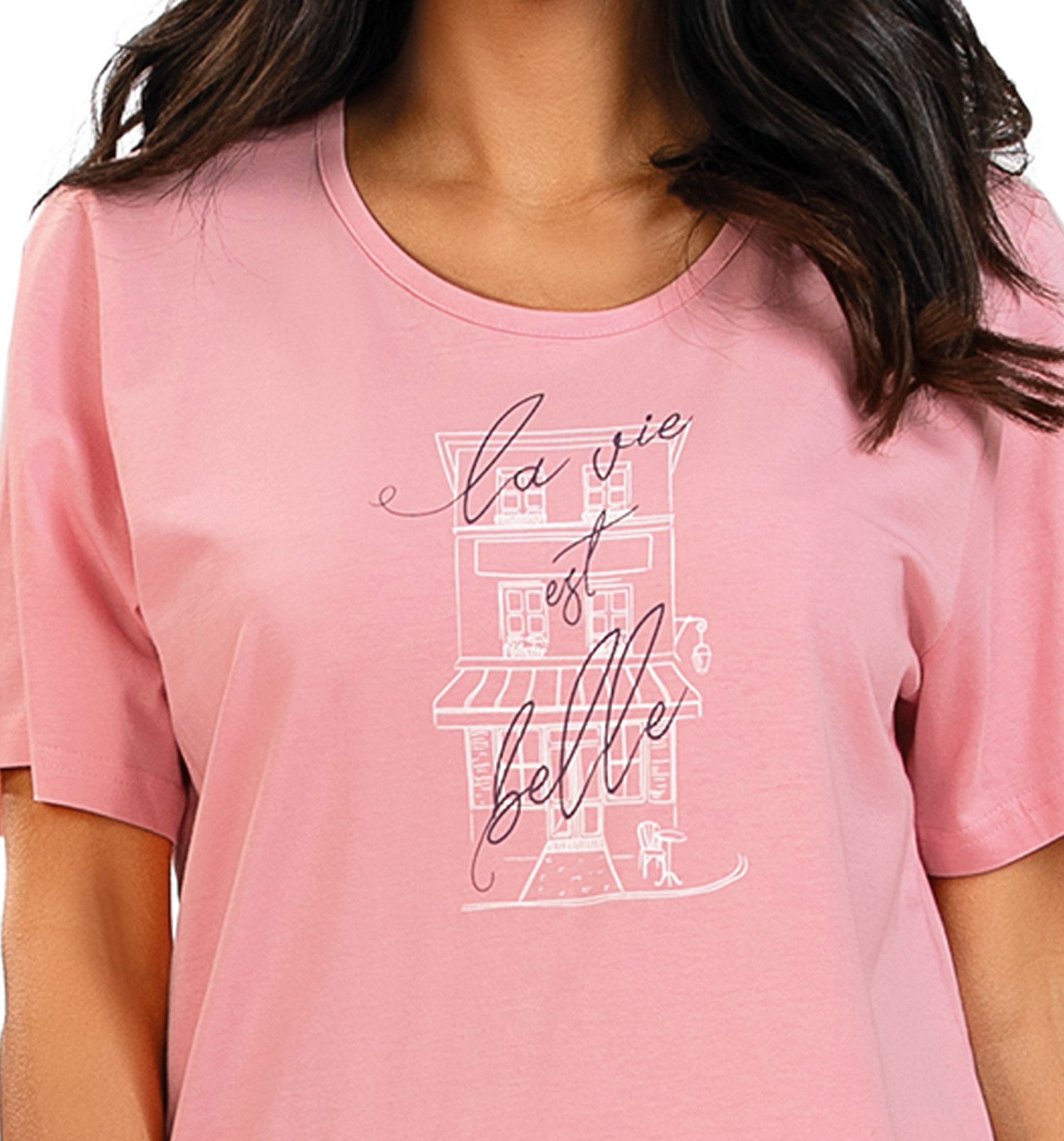 comtessa Schlafanzug Summer Whisper (Set, 2 tlg., 2-teilig) Damen Pyjama 2-teilig 7/8 Hose Baumwolle große Größen