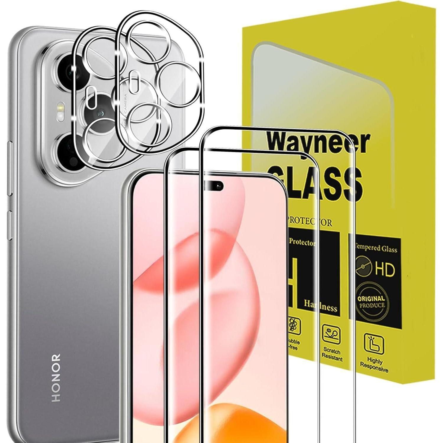 LuxusKollektion Displayschutzglas Panzerglas Honor 400 PRO 5G 2 Stück Kamera 9H HD 400 pro 400 pro