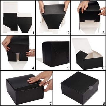 Belle Vous Geschenkbox Geschenkboxen Kraftpapier Schwarz - Karton Schachteln 20x20x10cm