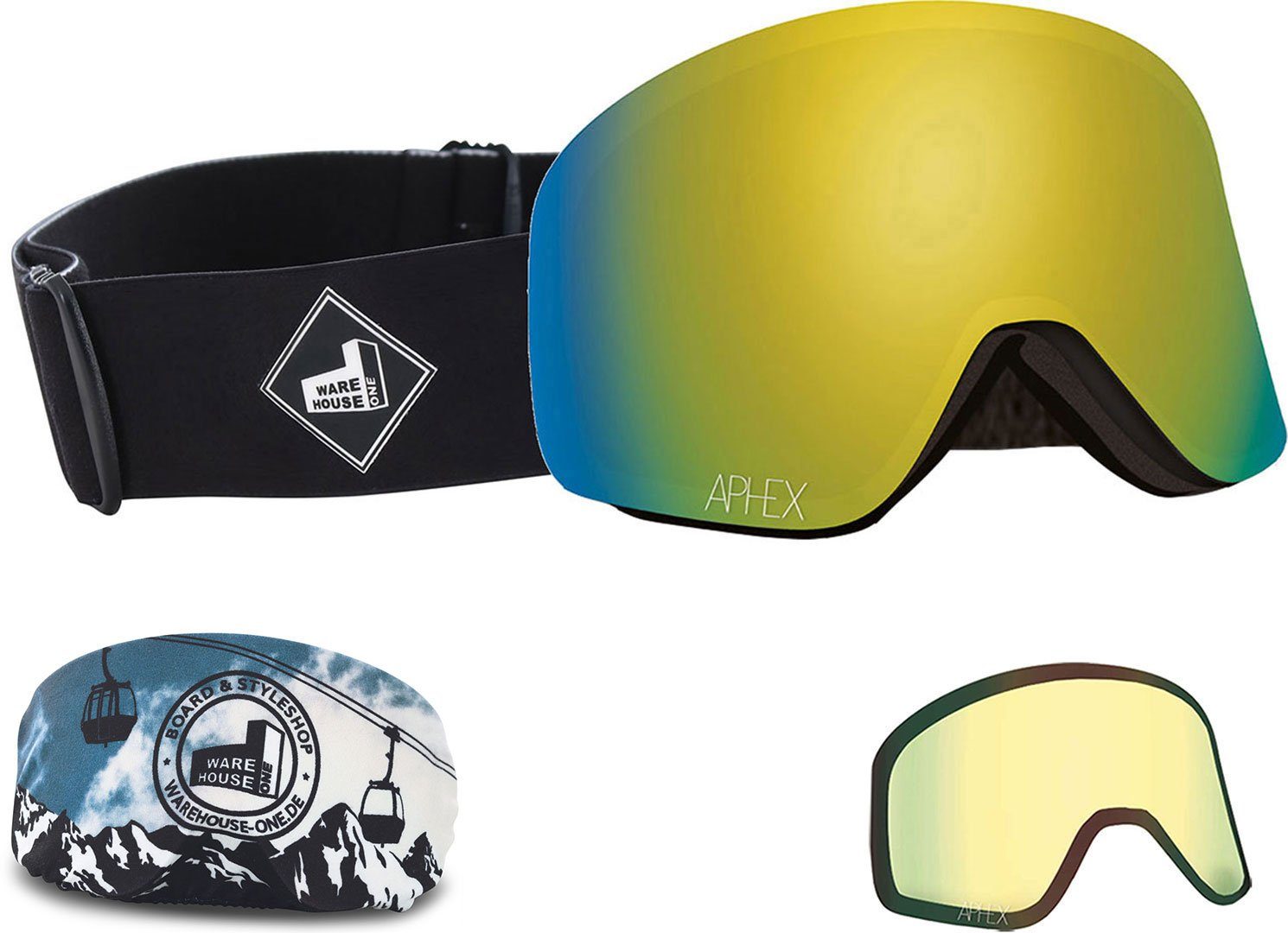THE black APHEX ONE Schneebrille OXIA Aphex Magnet Snowboardbrille EDITION