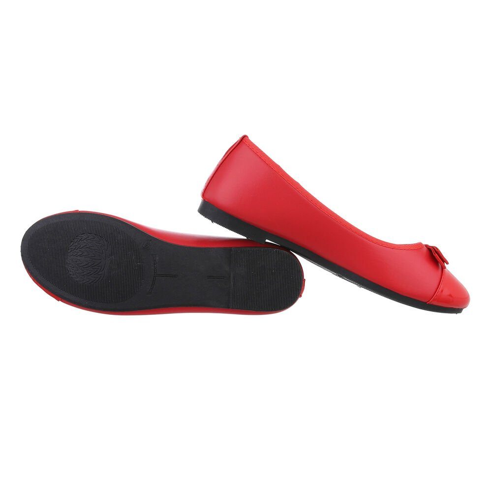 Ital-Design Damen Freizeit Ballerina (85894236) Blockabsatz Klassische Ballerinas in Rot