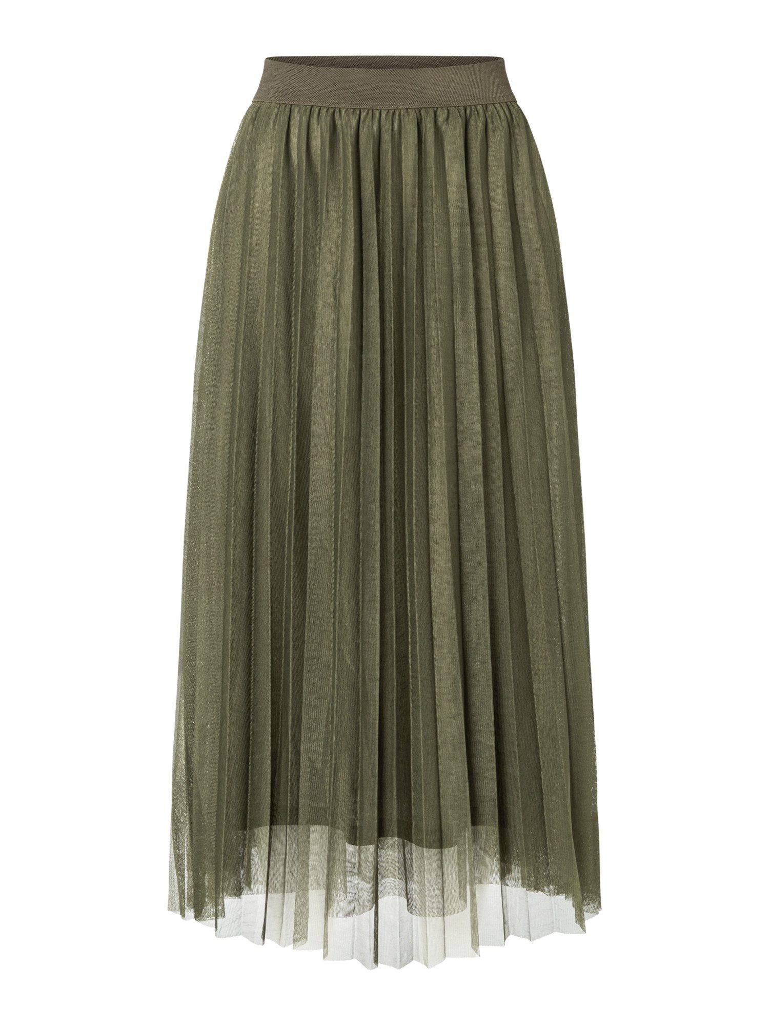 MORE&MORE Tüllrock femininer Meshrock, Plisséefalten