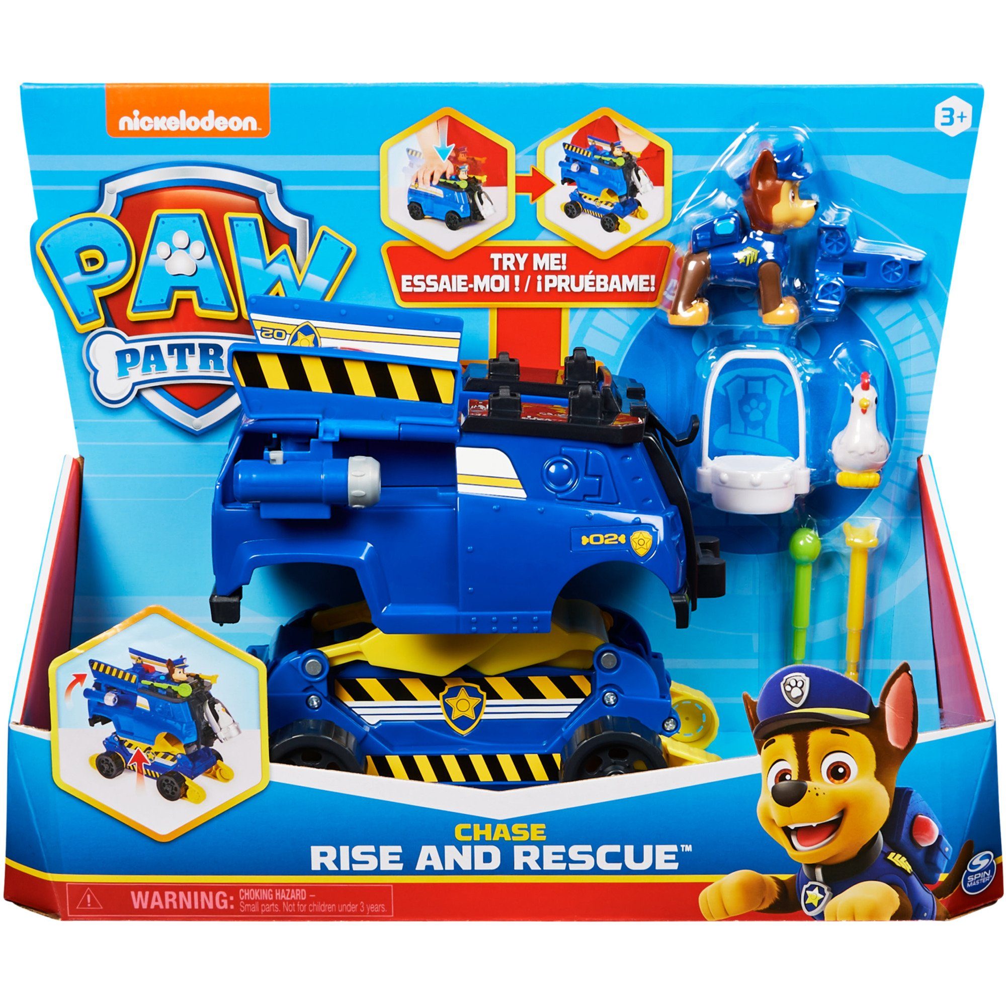 Spin Master Spielzeug-Auto Paw Patrol Chases Rise and Rescue wandelbares Spielzeugauto