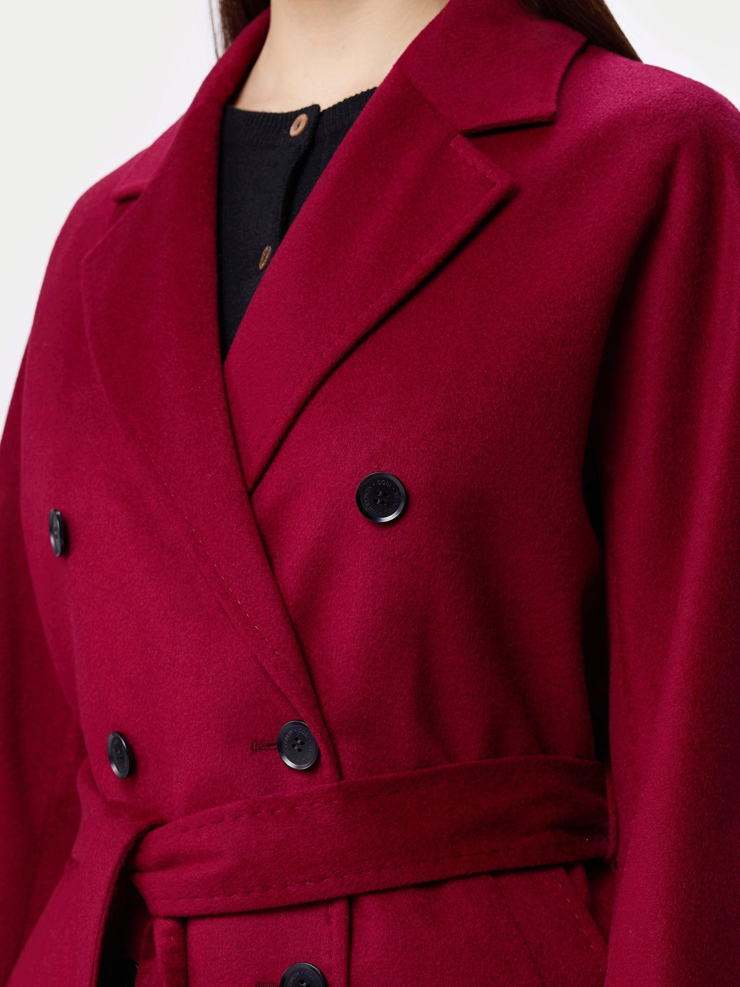 GOBI Cashmere Wollmantel Damen Doppelt-Reihiger Kaschmirmantel