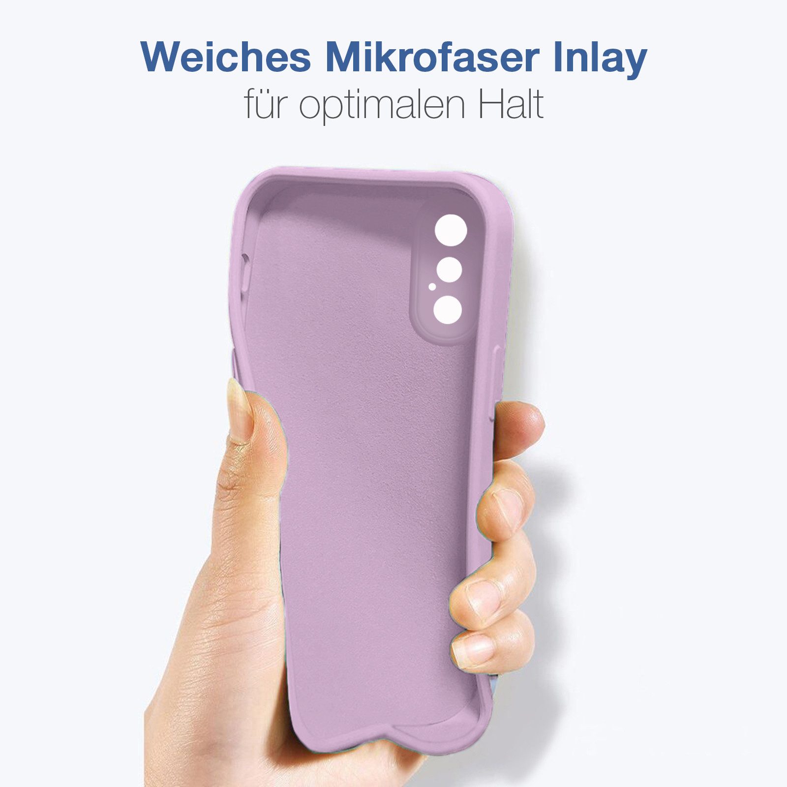 Tec-Expert Handyhülle SoftGrip Cover Hülle für Apple iPhone X, Handy Case Bumper integrierter Kameraschutz flexibel