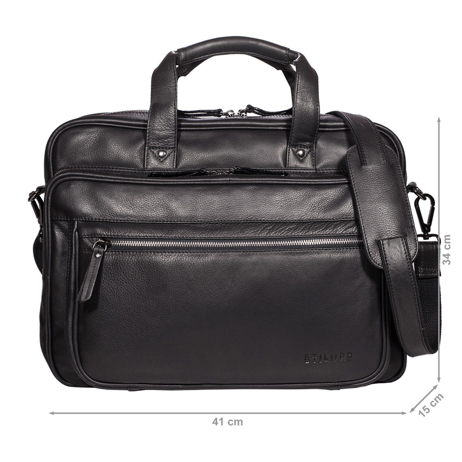 STILORD Aktentasche "Walt" Vintage Aktentasche Leder Herren Damen