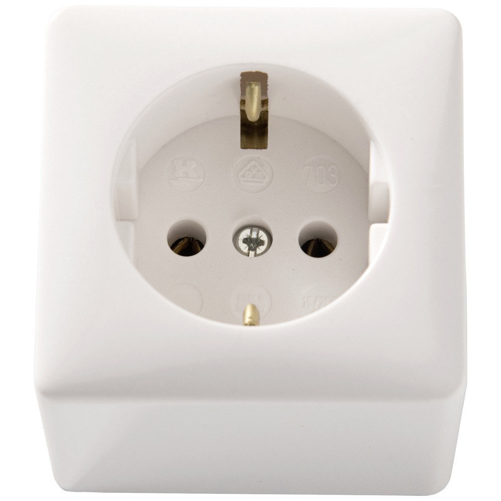 Martin Kaiser Steckdose Martin Kaiser 703/kws Aufputz-Steckdose 1er Set IP20 Kalkweiß