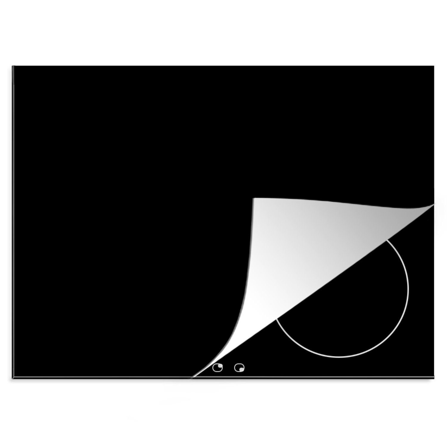 MuchoWow Herdblende-/Abdeckplatte Innen Schwarz cm, (1 Muster Massiv - tlg), - Dunkel, nutzbar, Mobile - Ceranfeldabdeckung - Schwarz - Arbeitsfläche Vinyl, 60x52