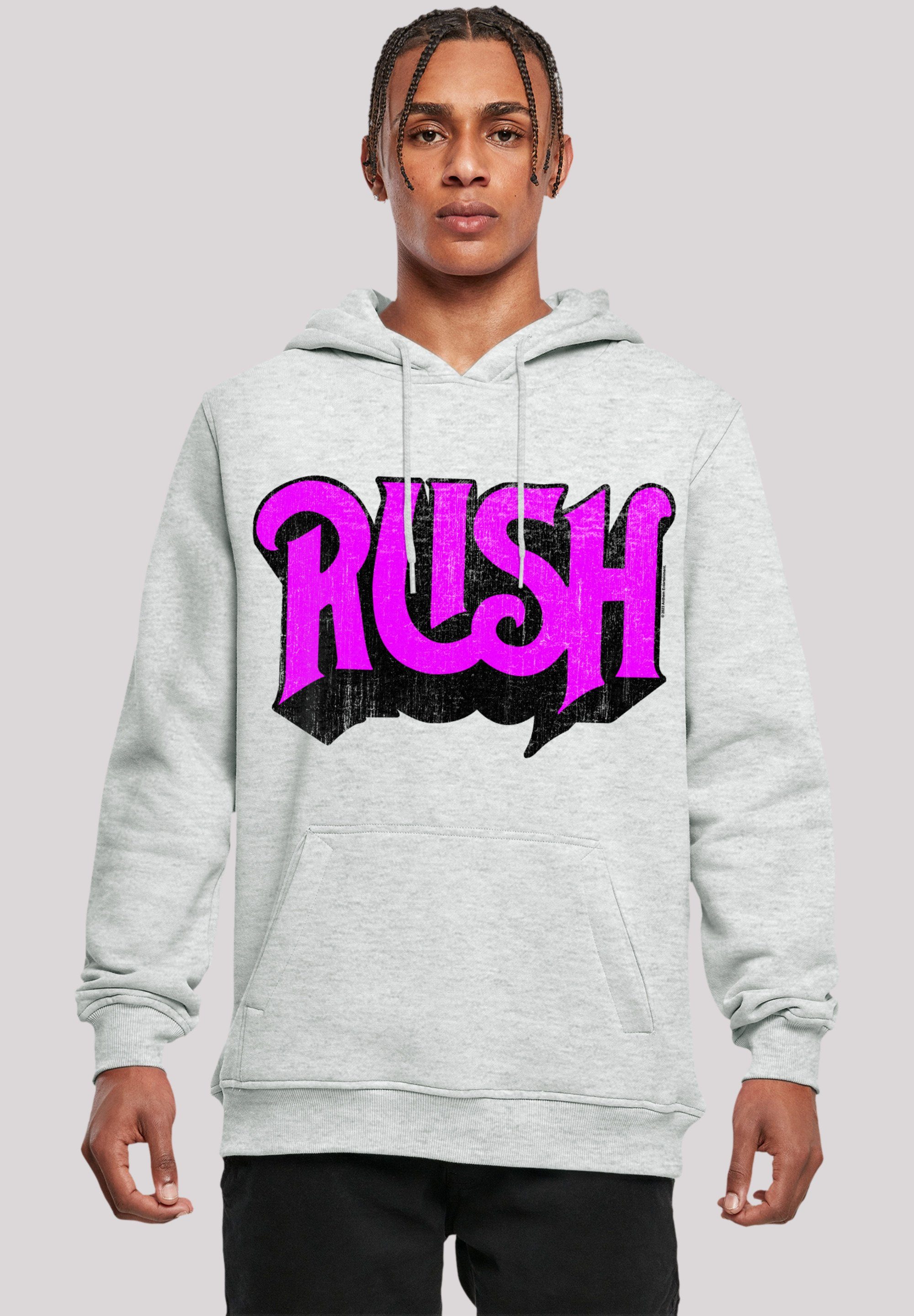 Rush Rock F4NT4STIC Kapuzenpullover Band geräumige Logo Kapuze Premium Qualität, Verstellbare Kängurutasche und Distressed