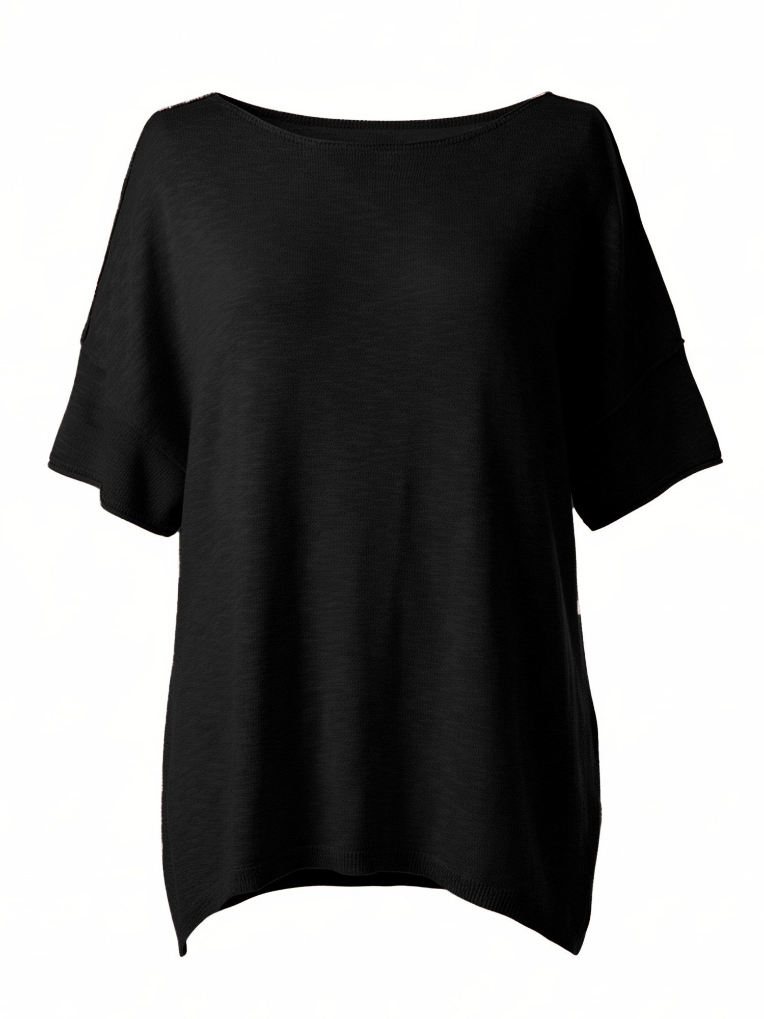 Imily Bela T-Shirt Damen Weit geschnittene Bluse mit Kurzärmeln (Packung, 1-tlg., 1per-Pack) in Unifarbe – Bild 5 von 5