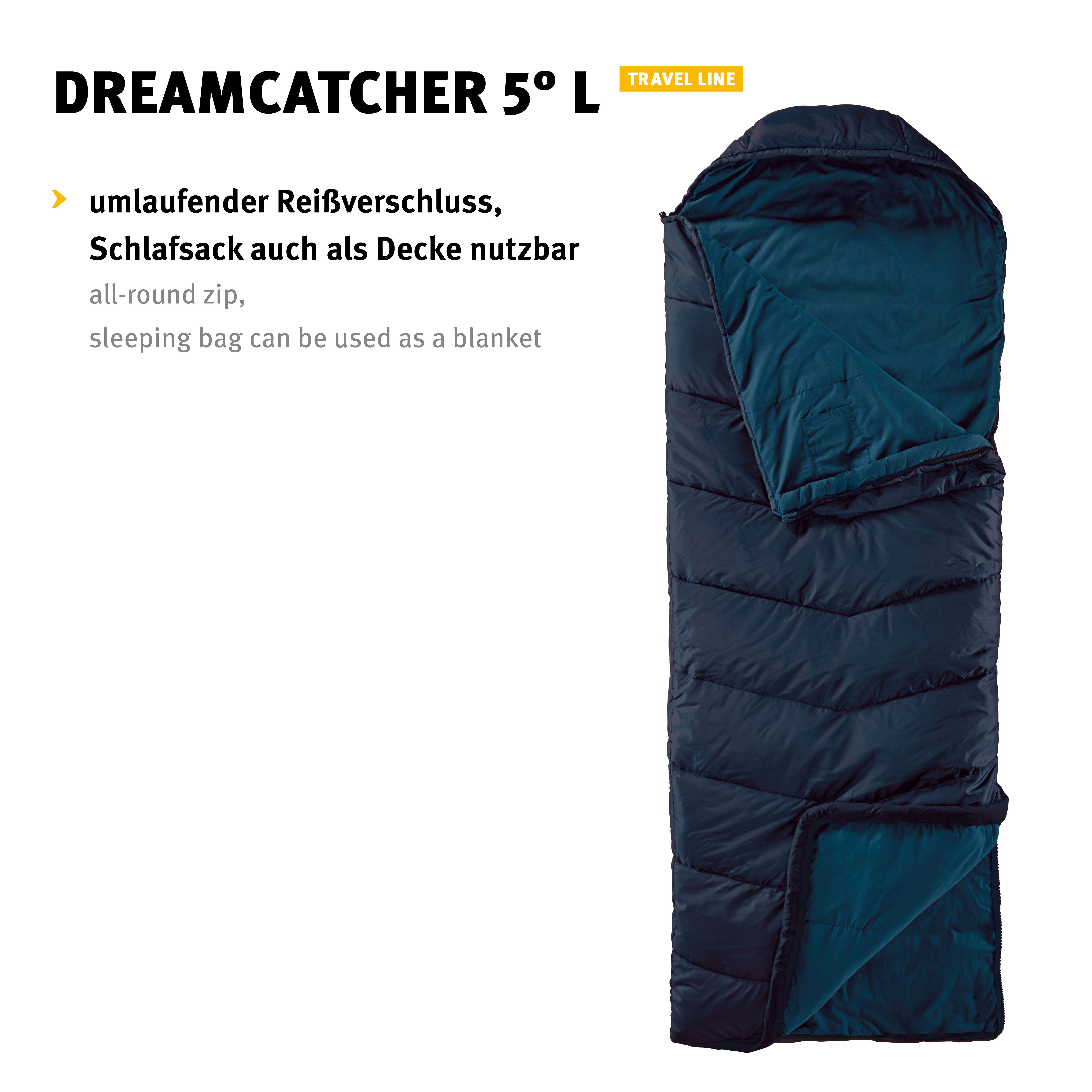 L (2023), mit Dreamcatcher Innenfach, Deckenschlafsack Wechsel Tents 2-Wege-Reißverschluss, Kapuze Kordelzug 5°