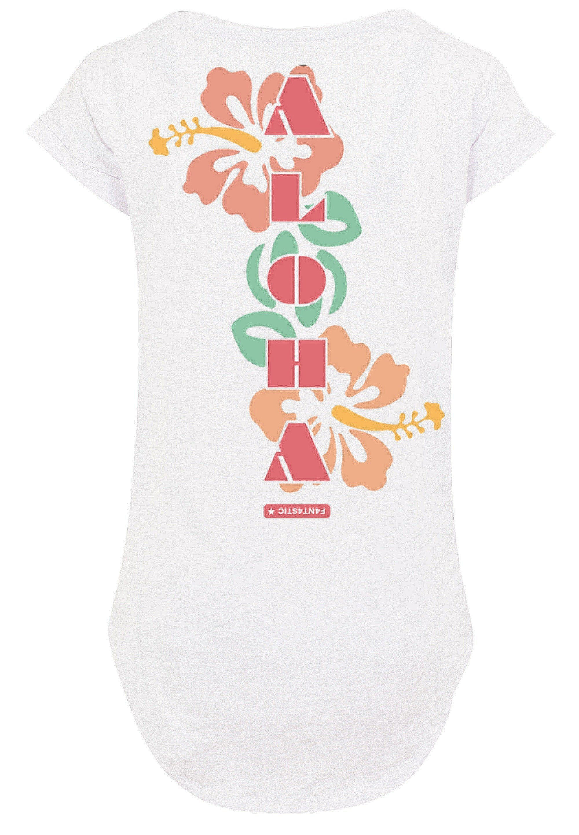 F4NT4STIC T-Shirt PLUS SIZE Aloha Print weiß