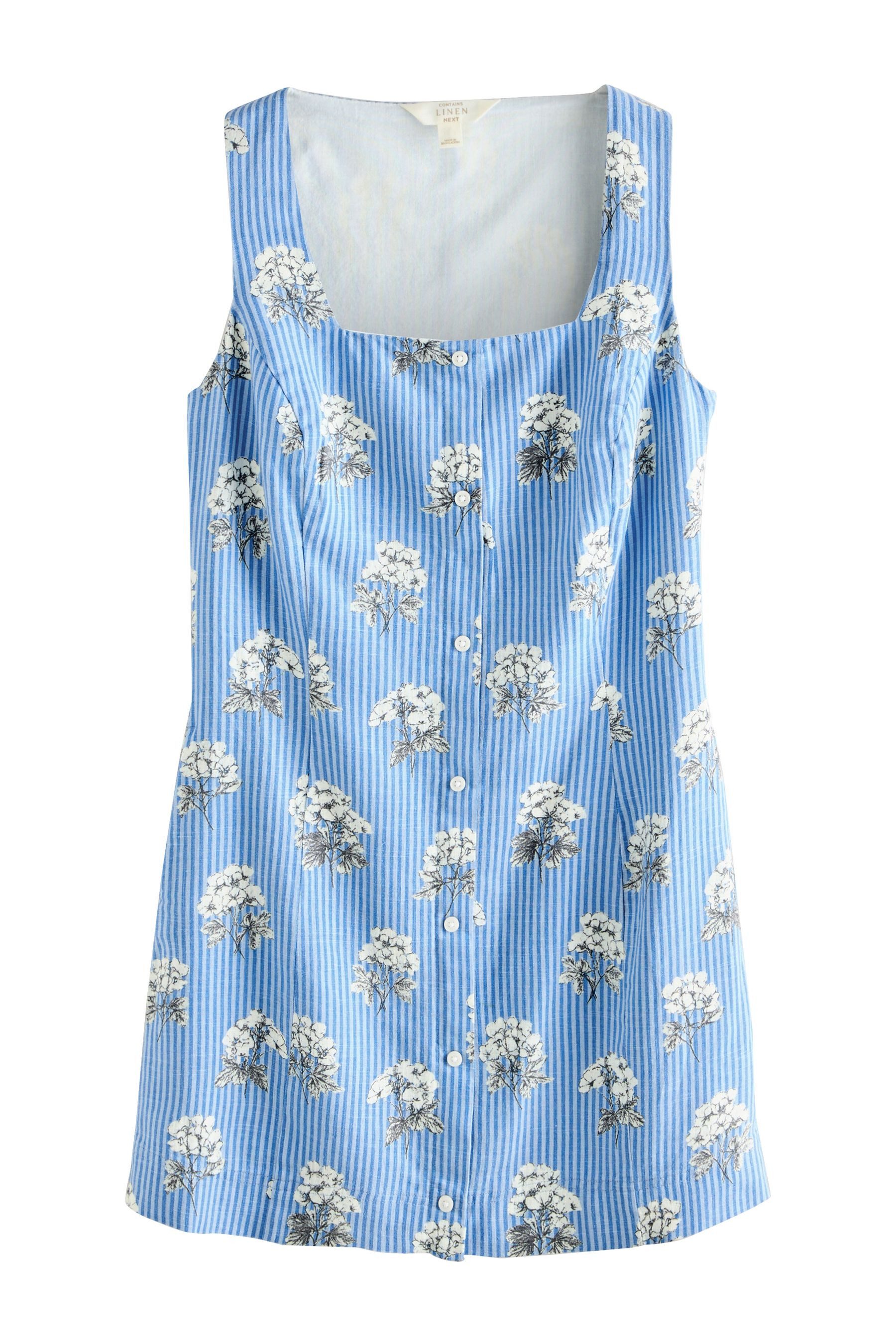 Next Minikleid Mini-Etuikleid mit Knopfleiste, eckiger Ausschnitt (1-tlg)