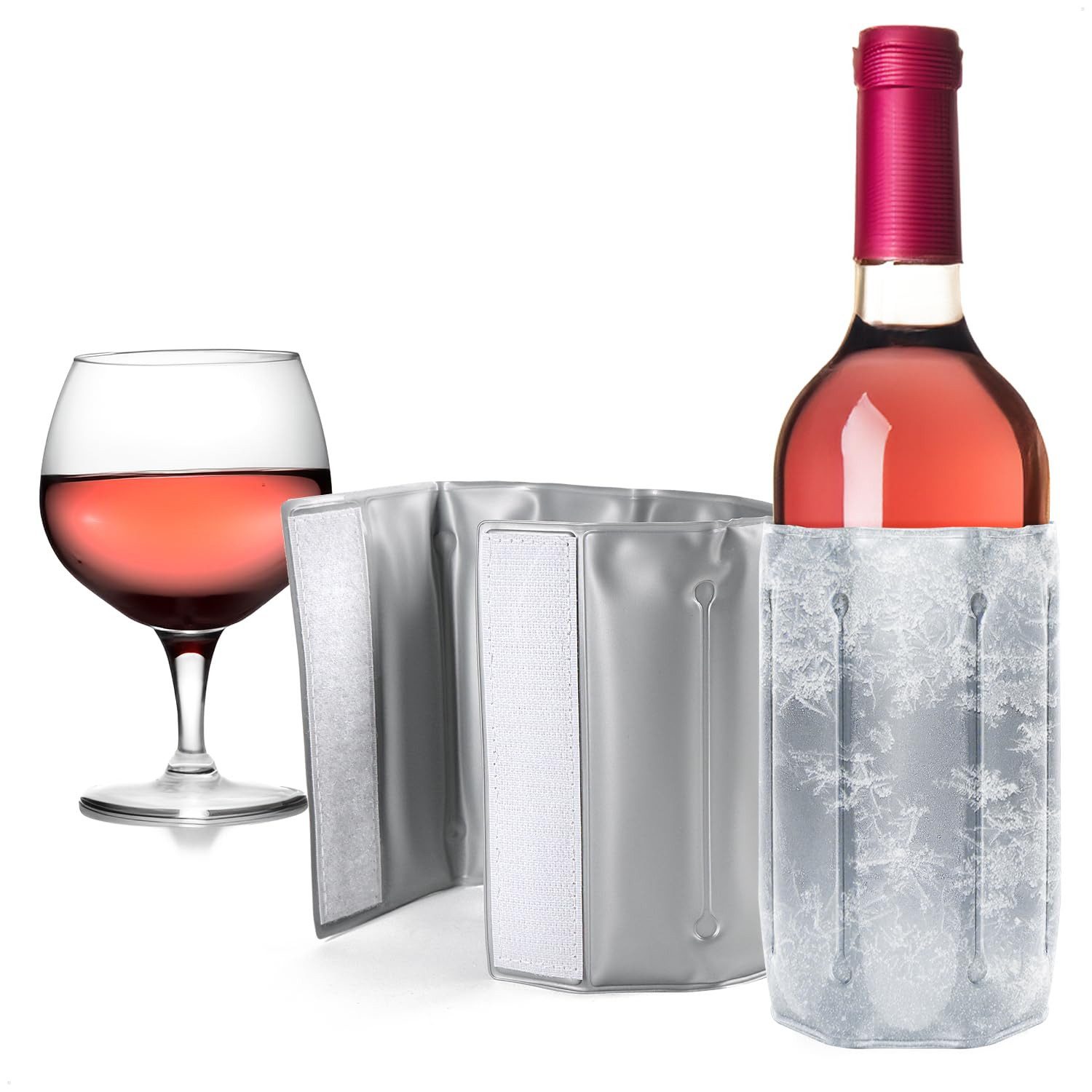 com-four Wein- und Sektkühler Flaschenkühler-Manschette mit Schnellverschluss