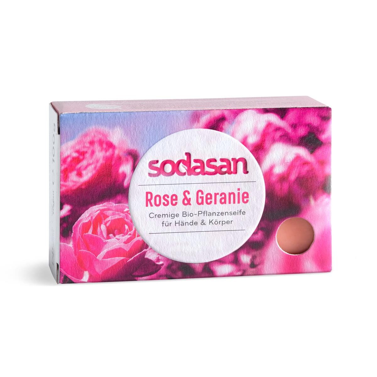Handseife Sodasan Feste Seife Rose & Geranie 0,1kg (1er Pack)