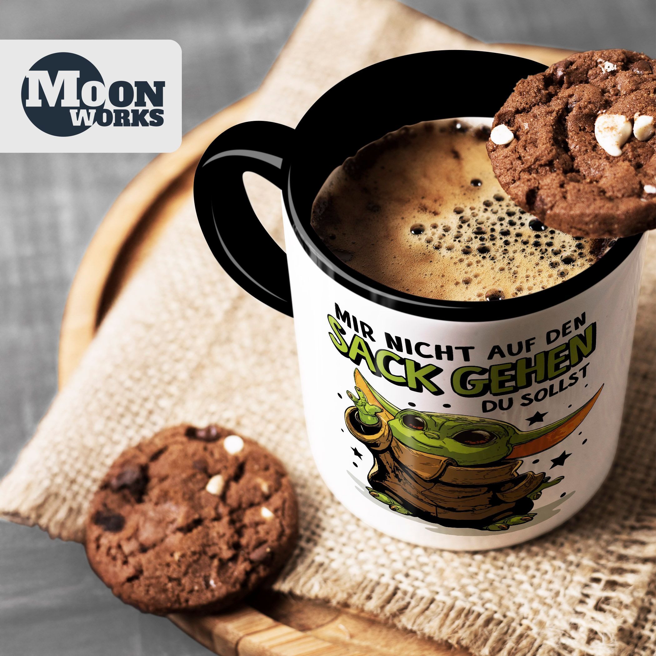 MoonWorks Tasse Kaffee-Tasse mit Spruch Mir nicht auf den Sack gehen du sollst Baby, Keramik – Bild 5 von 5