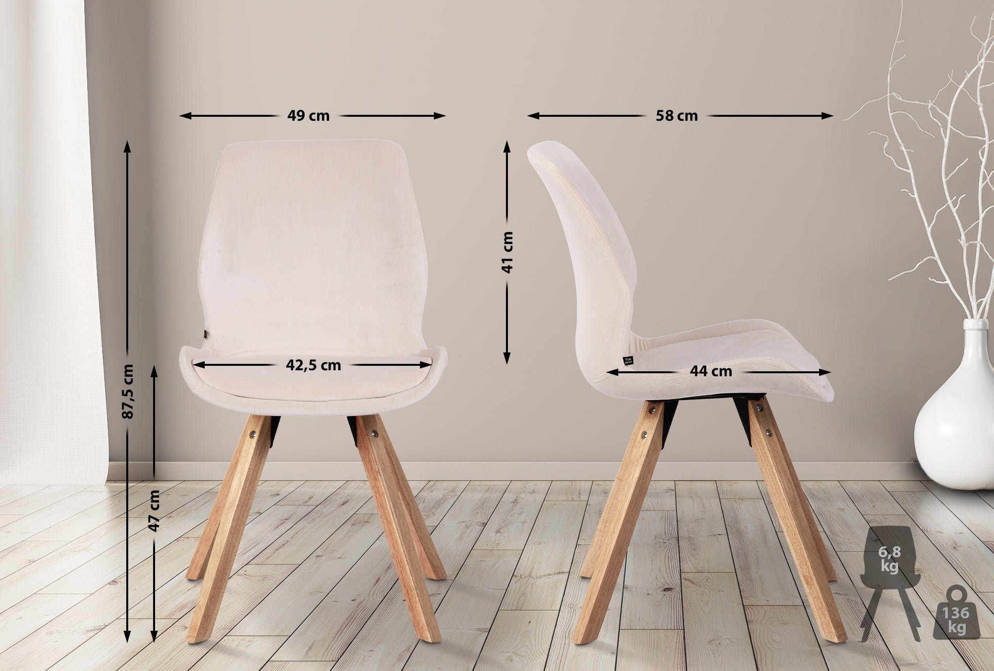 CLP Esszimmerstuhl Luna (2er Set), Kunststoff/ günstig online kaufen