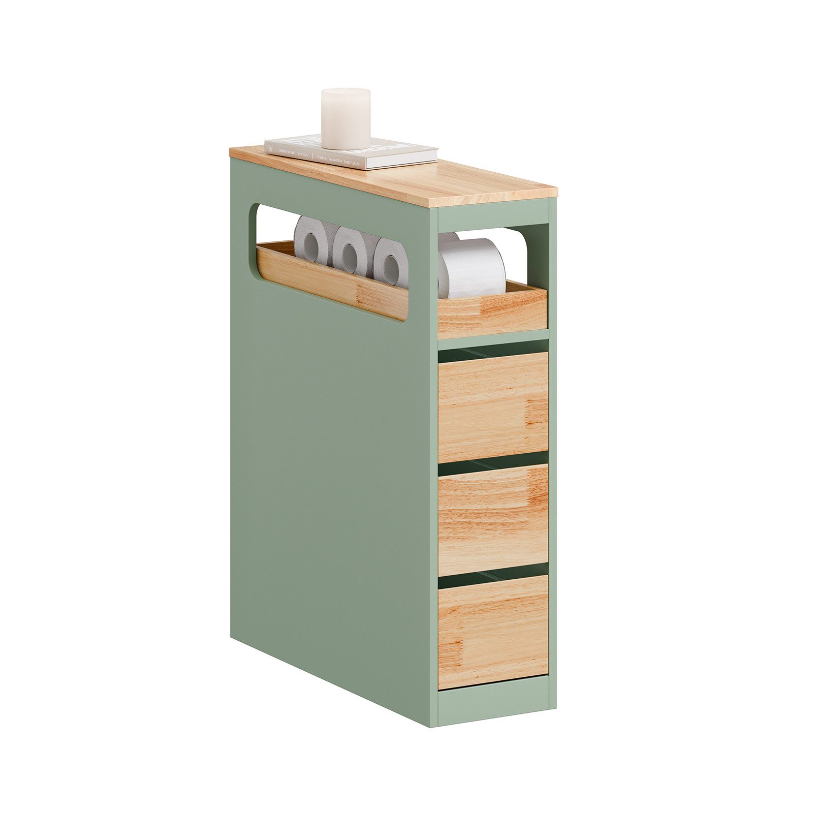 SoBuy Beistellwagen BZR54, Badezimmerschrank mit Rollen, Badschrank schmal, günstig online kaufen