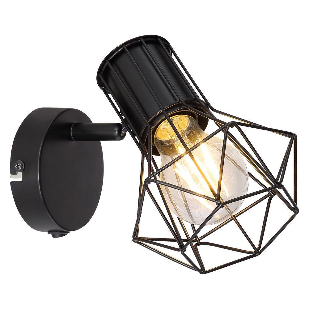 GLOBO LIGHTING Wandleuchte, Leuchtmittel nicht inklusive, Wand Spot Lampe Käfig Spot Wohn Zimmer Leuchte Прожекторы verstellbar