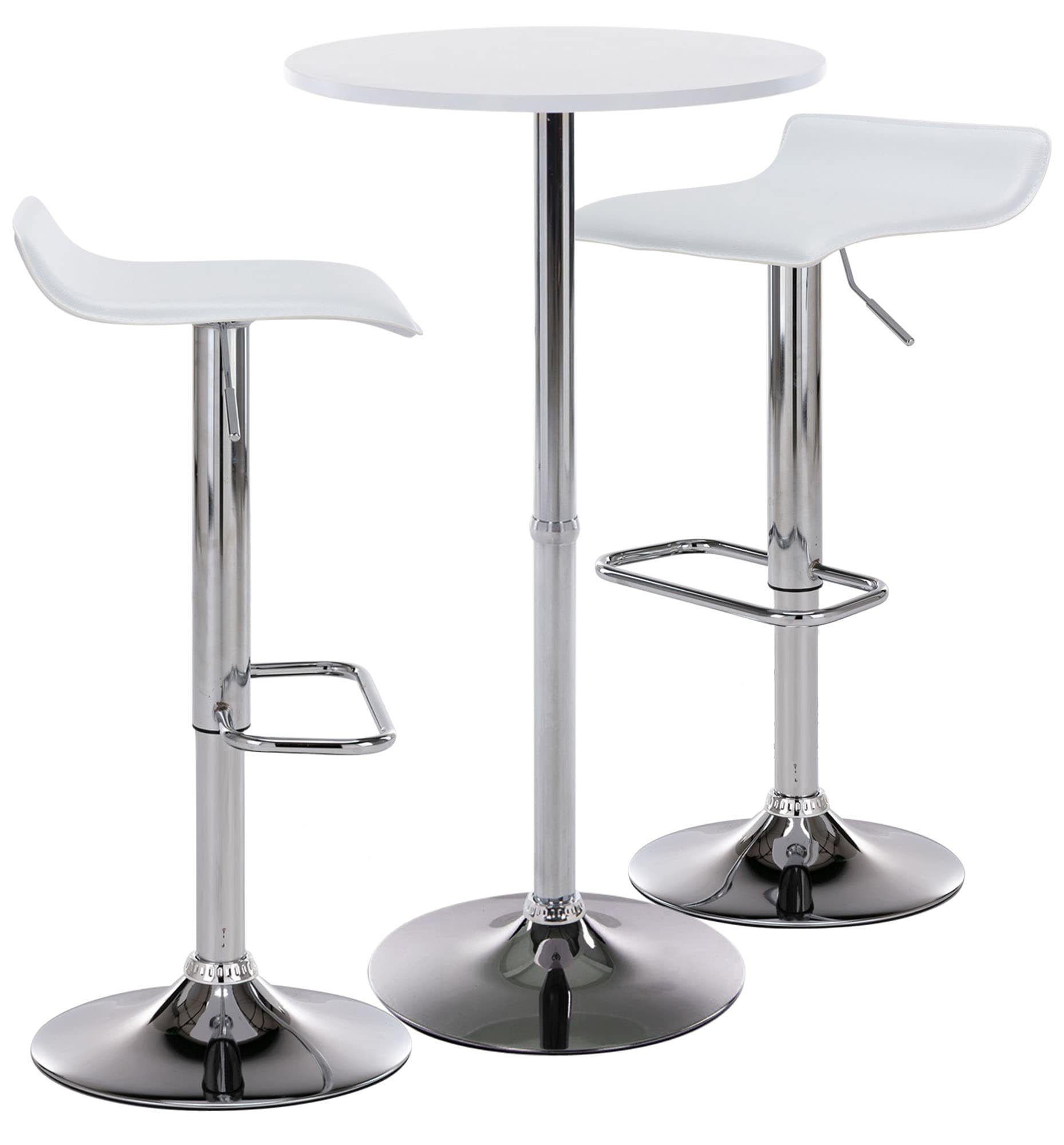 CLP Sitzgruppe 2er Bartisch Set Esberg, 1 Tisch und 2 Barhocker