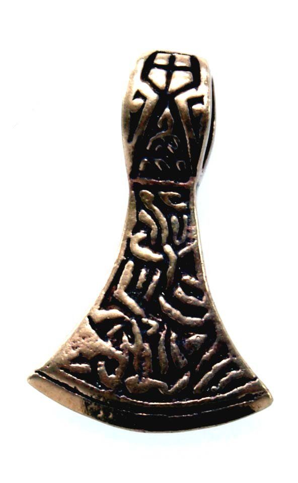 Wikinger Anhänger Axt Leather Kettenanhänger Bronze Beil Kiss Wikingeraxt Axt of Odin Streitaxt